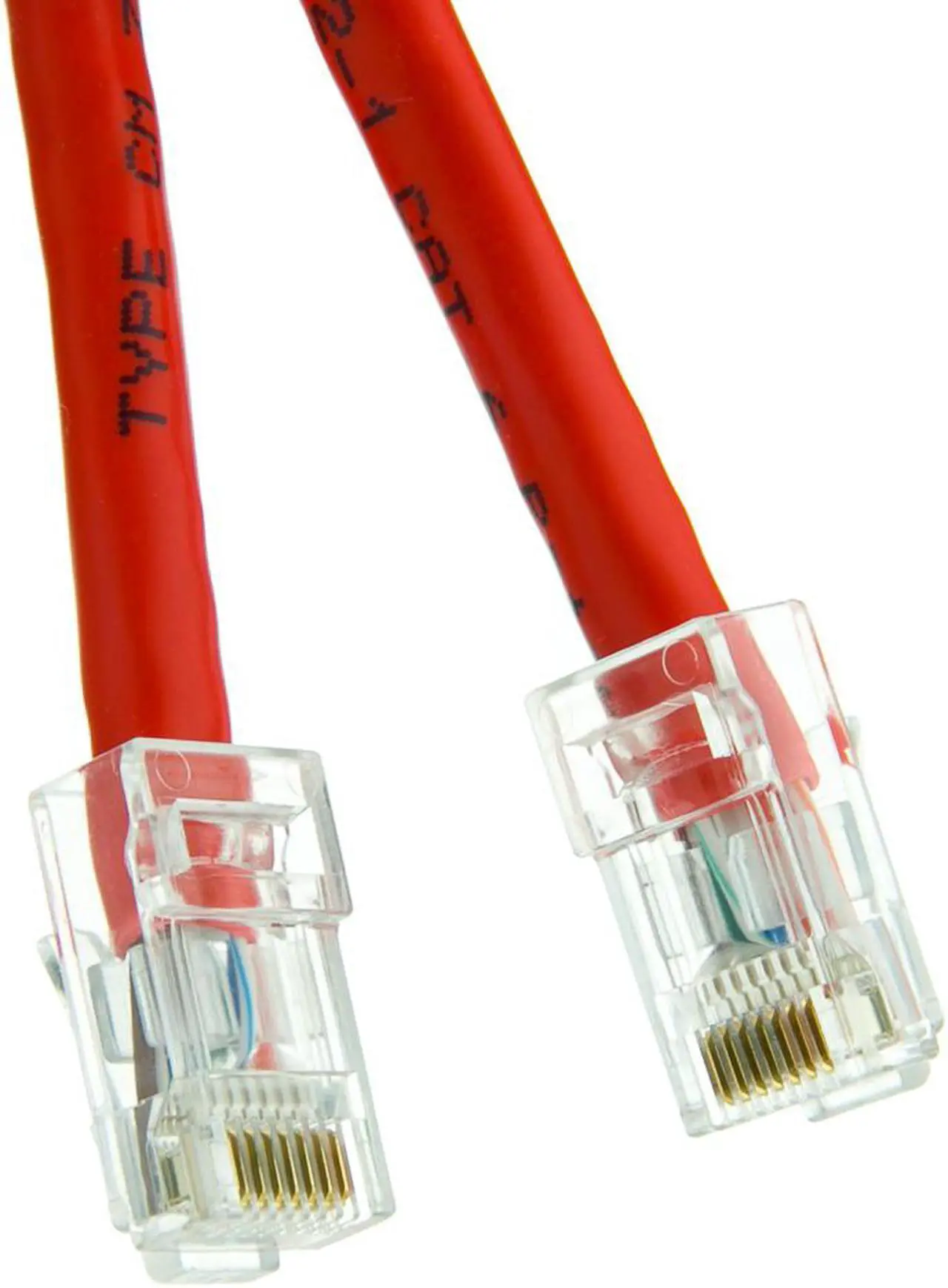 Alt view image 4 of 4 - Cable Wholesale Electronics Cat6 Red Ethernet Patch Cable Bootless 14 foot