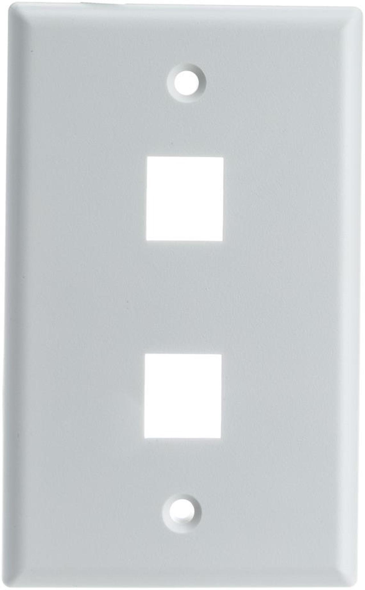 Alt view image 3 of 3 - Cable Wholesale Wall Plate 2 Hole for keystone Jack White