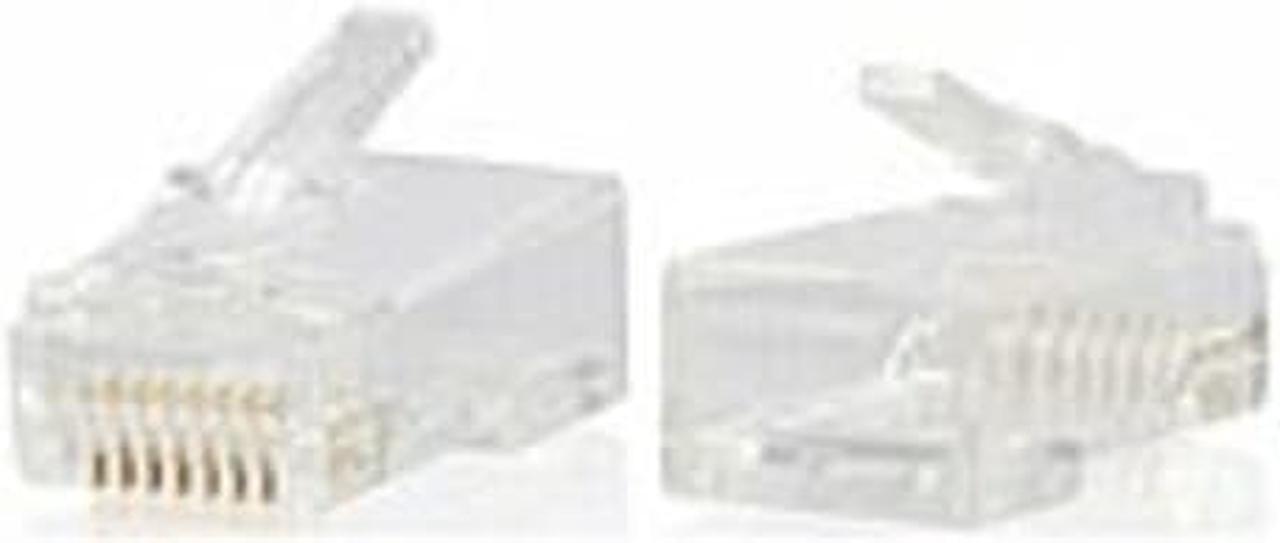 Alt view image 6 of 8 - C2G RJ45 Cat6 Modular Plug for Round Solid/Stranded Cable - 50pk - 50 Pack - 1 x RJ-45 Male - Clear