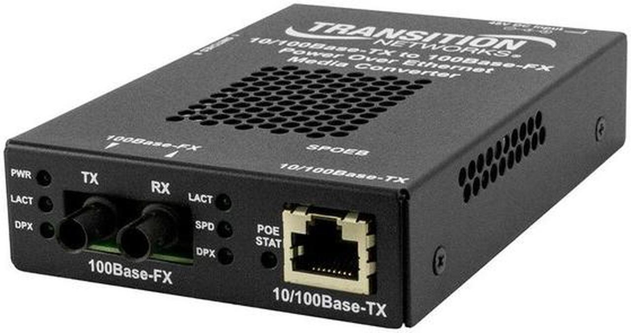 Alt view image 12 of 17 - Transition Networks Stand-alone Fast Ethernet PoE Media Converter