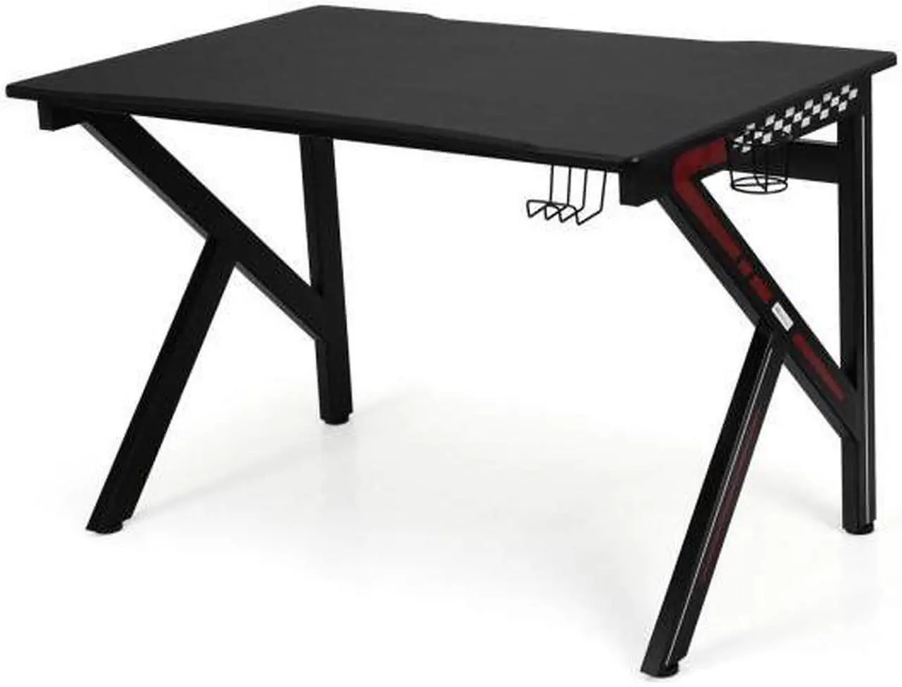 Main image of K-Shaped Gaming Desk with Cup Holder Headphone