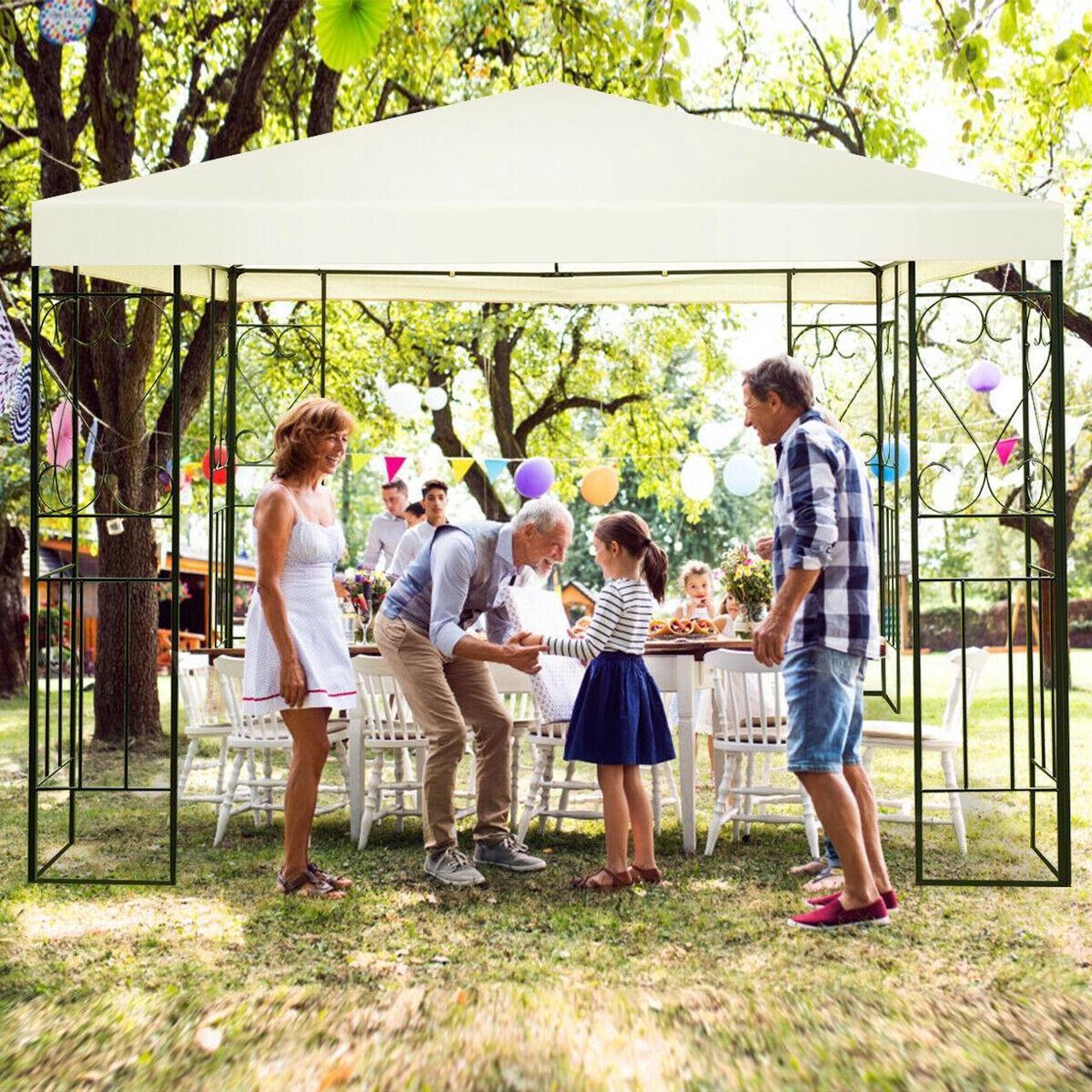 Alt view image 4 of 7 - 10 x 10 Feet Patio Gazebo Canopy Tent Garden Shelter