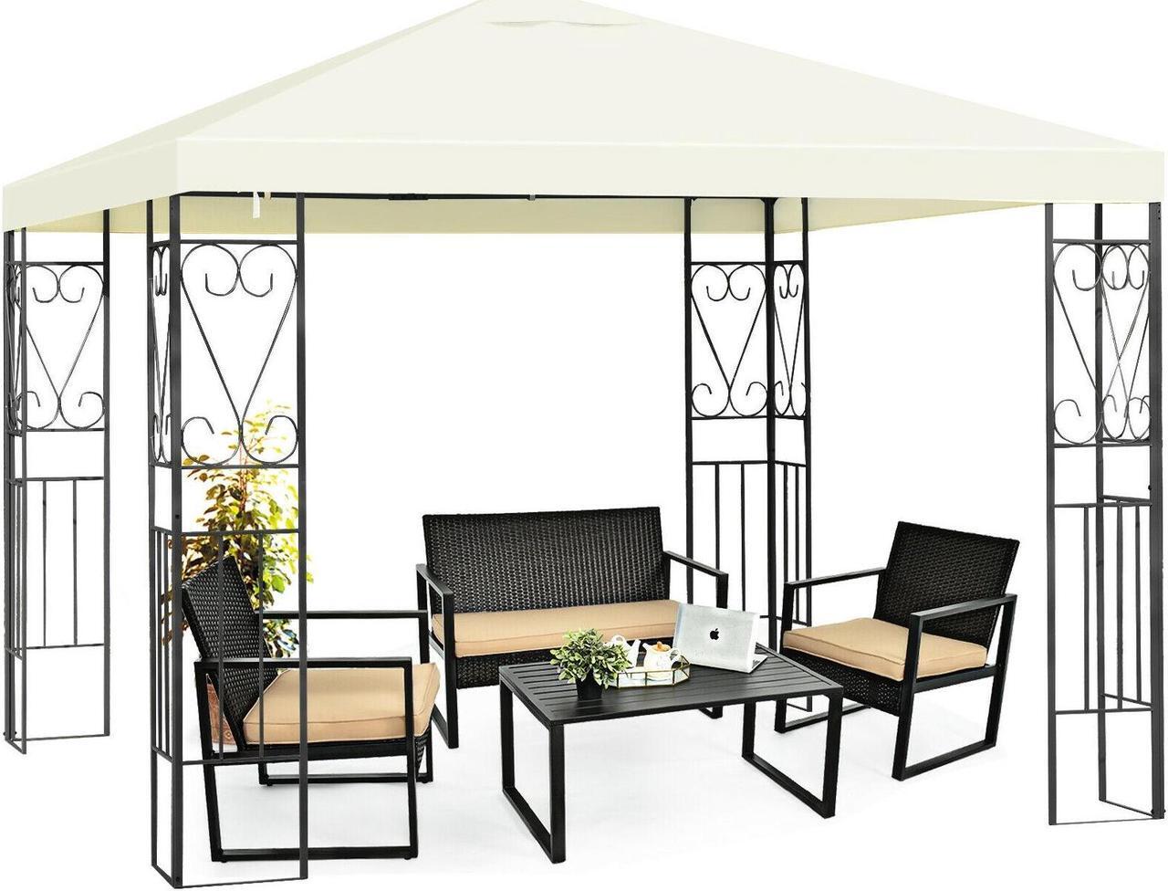 Alt view image 2 of 7 - 10 x 10 Feet Patio Gazebo Canopy Tent Garden Shelter