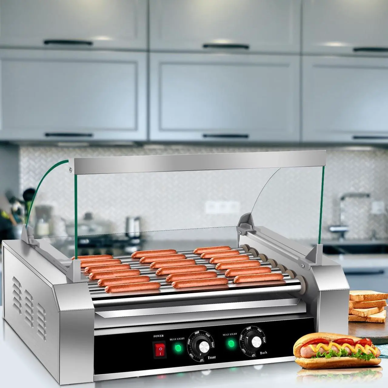 Alt view image 3 of 7 - 18 Hot Dog 7 Roller Grill Commercial Cooker