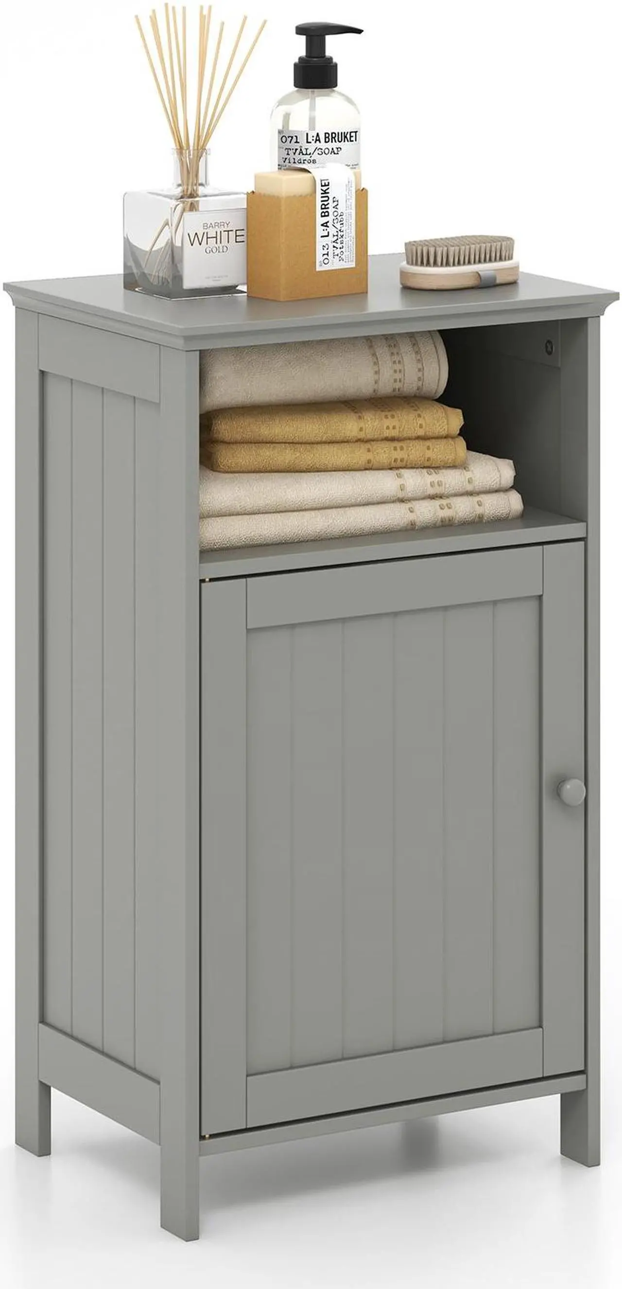 Alt view image 2 of 7 - Bathroom Freestanding  Adjustable Shelf Floor Storage Cabinet