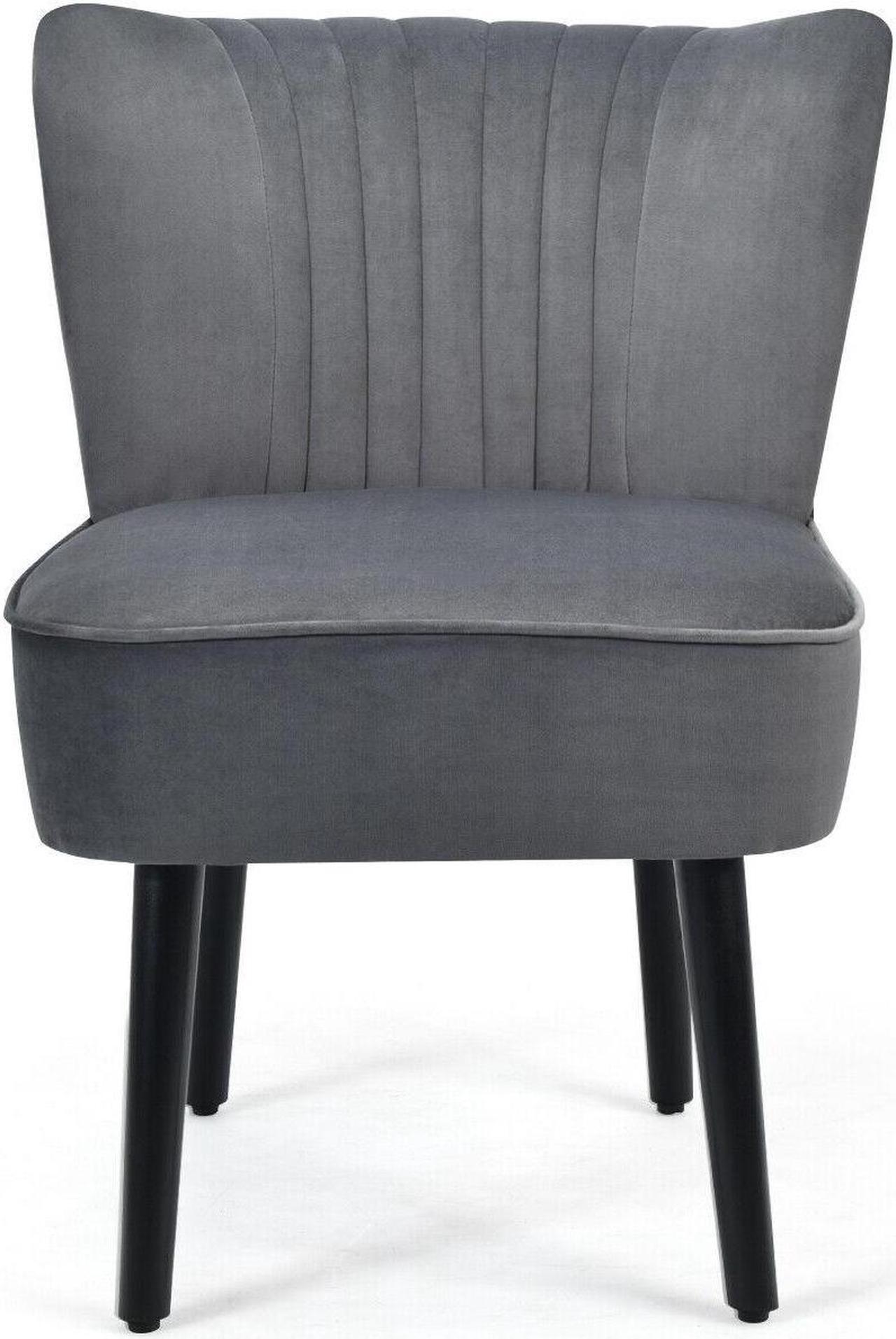 Alt view image 5 of 7 - Set of 2 Upholstered Modern Leisure Club Chairs with Solid Wood Legs