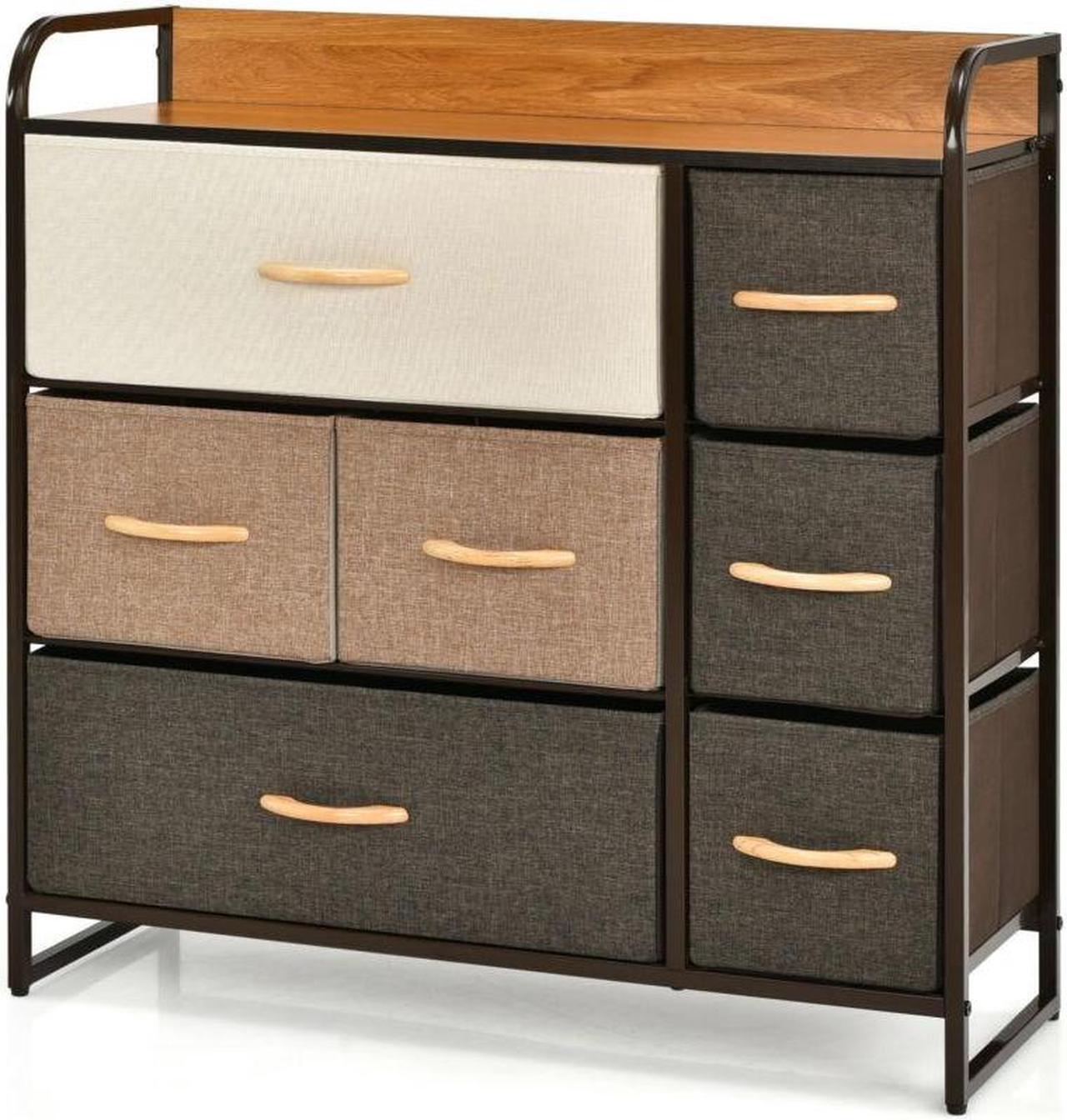 Alt view image 2 of 7 - SlickBlue 7 Drawer Tower Steel Frame and Wooden Top Dresser Storage Chest for Bedroom