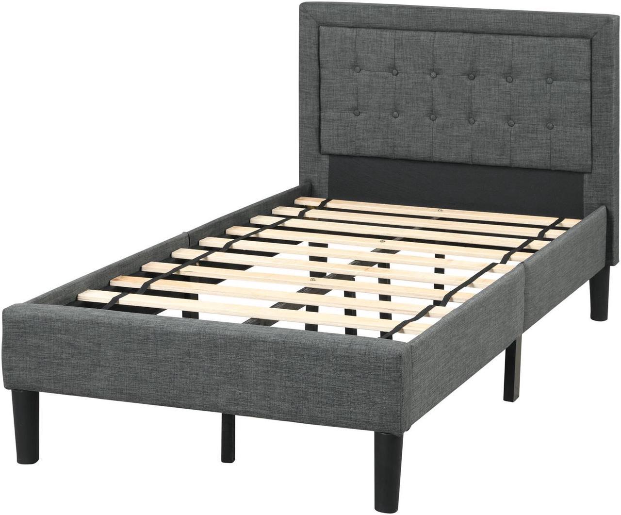 Alt view image 5 of 7 - SlickBlue Twin Size Upholstered Bed Frame with Button Tufted Headboard