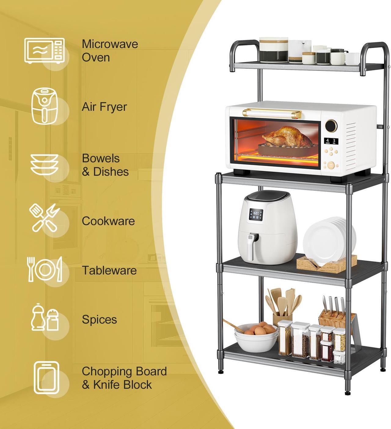 Alt view image 7 of 7 - SlickBlue 4-Tier Baker's Rack Stand Shelves Kitchen Storage Rack Organizer
