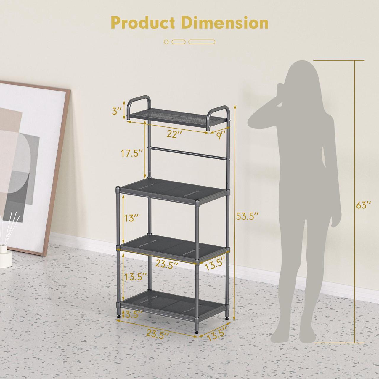 Alt view image 5 of 7 - SlickBlue 4-Tier Baker's Rack Stand Shelves Kitchen Storage Rack Organizer