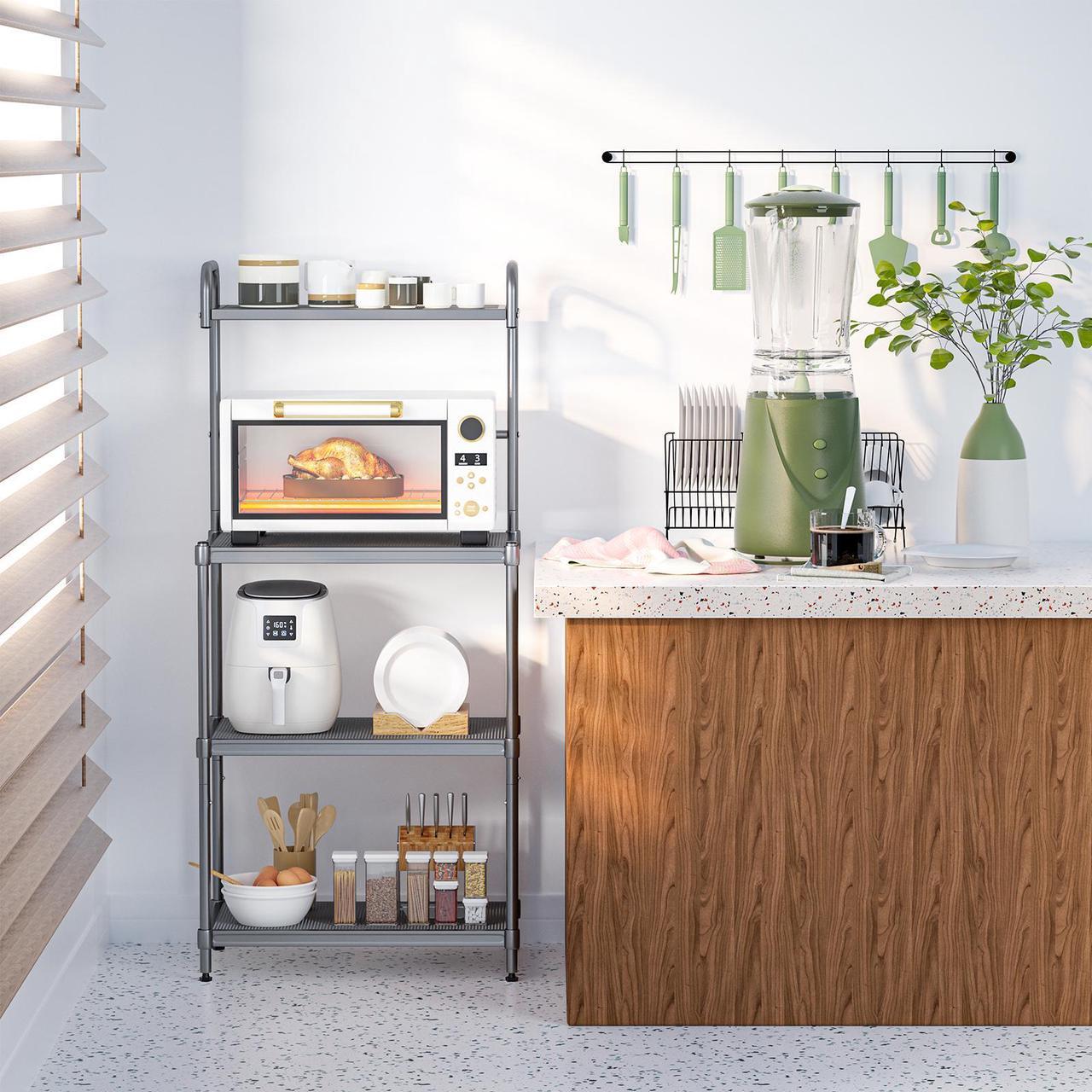 Alt view image 4 of 7 - SlickBlue 4-Tier Baker's Rack Stand Shelves Kitchen Storage Rack Organizer