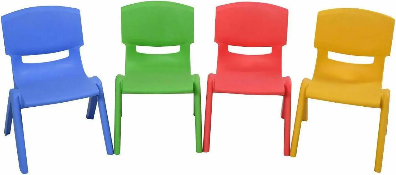 Alt view image 2 of 6 - SlickBlue 4-pack Colorful Stackable Plastic Children Chairs