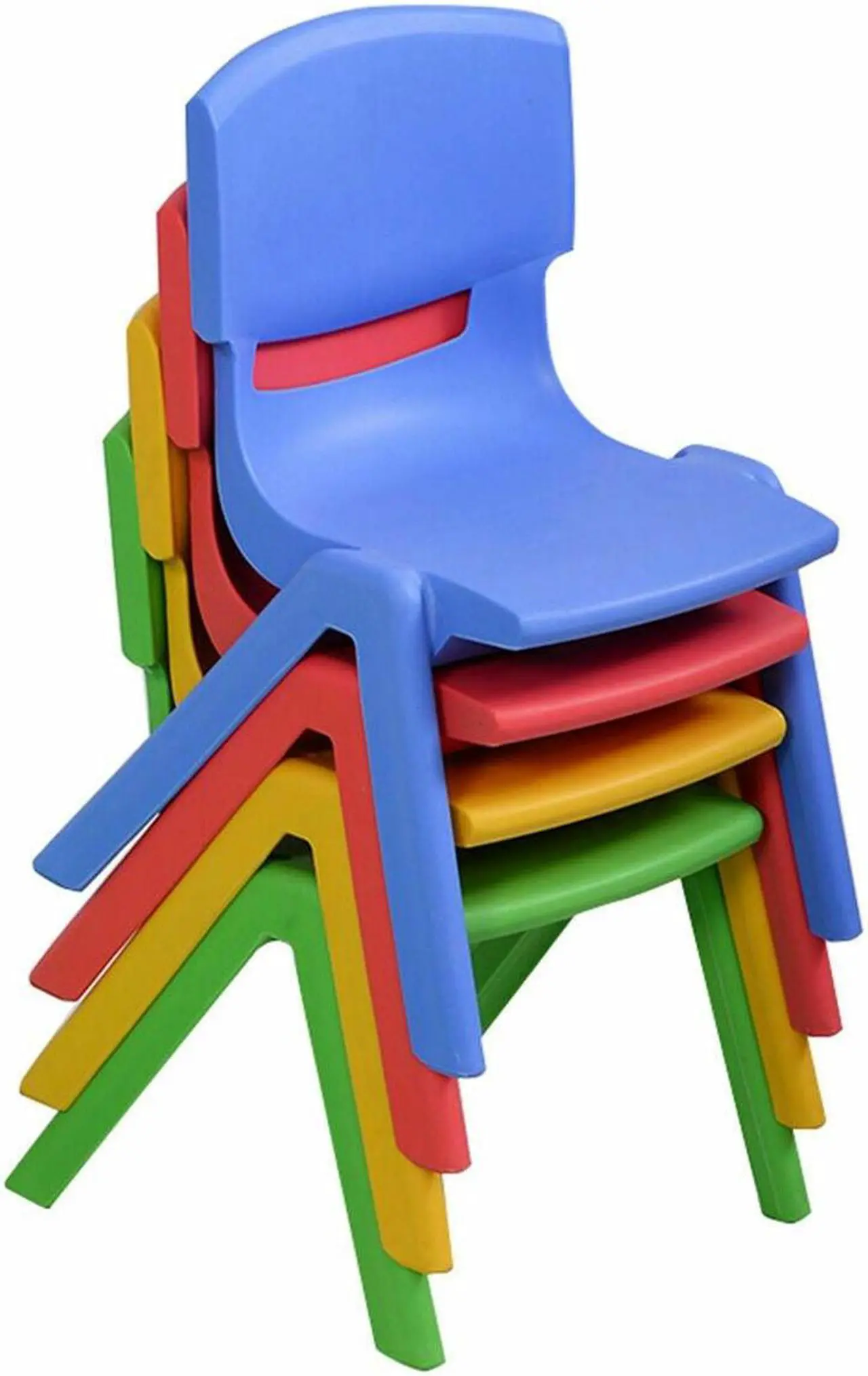 Alt view image 4 of 6 - SlickBlue 4-pack Colorful Stackable Plastic Children Chairs