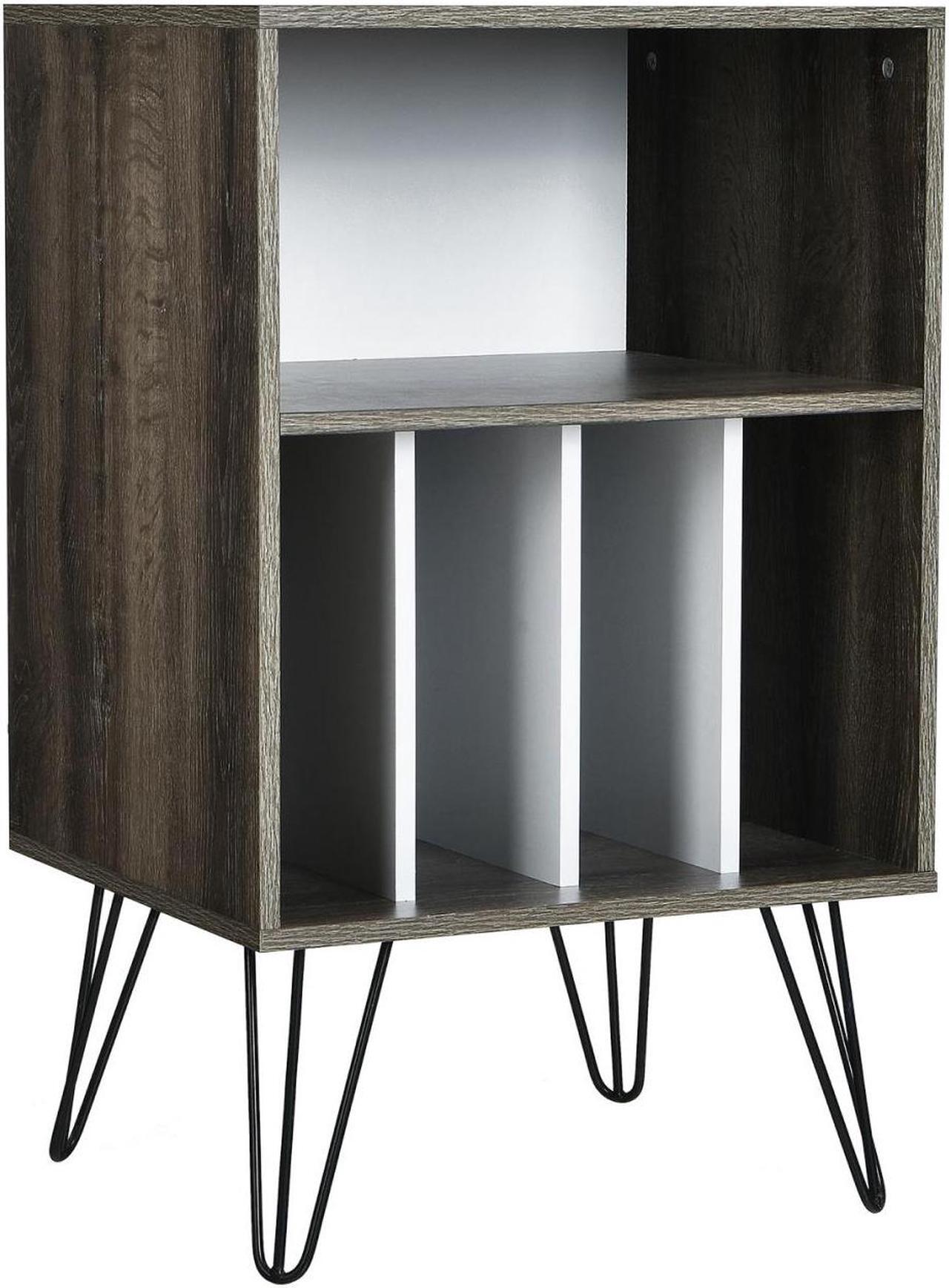 Main image of SlickBlue Freestanding Record Player Stand Record Storage Cabinet with Metal Legs