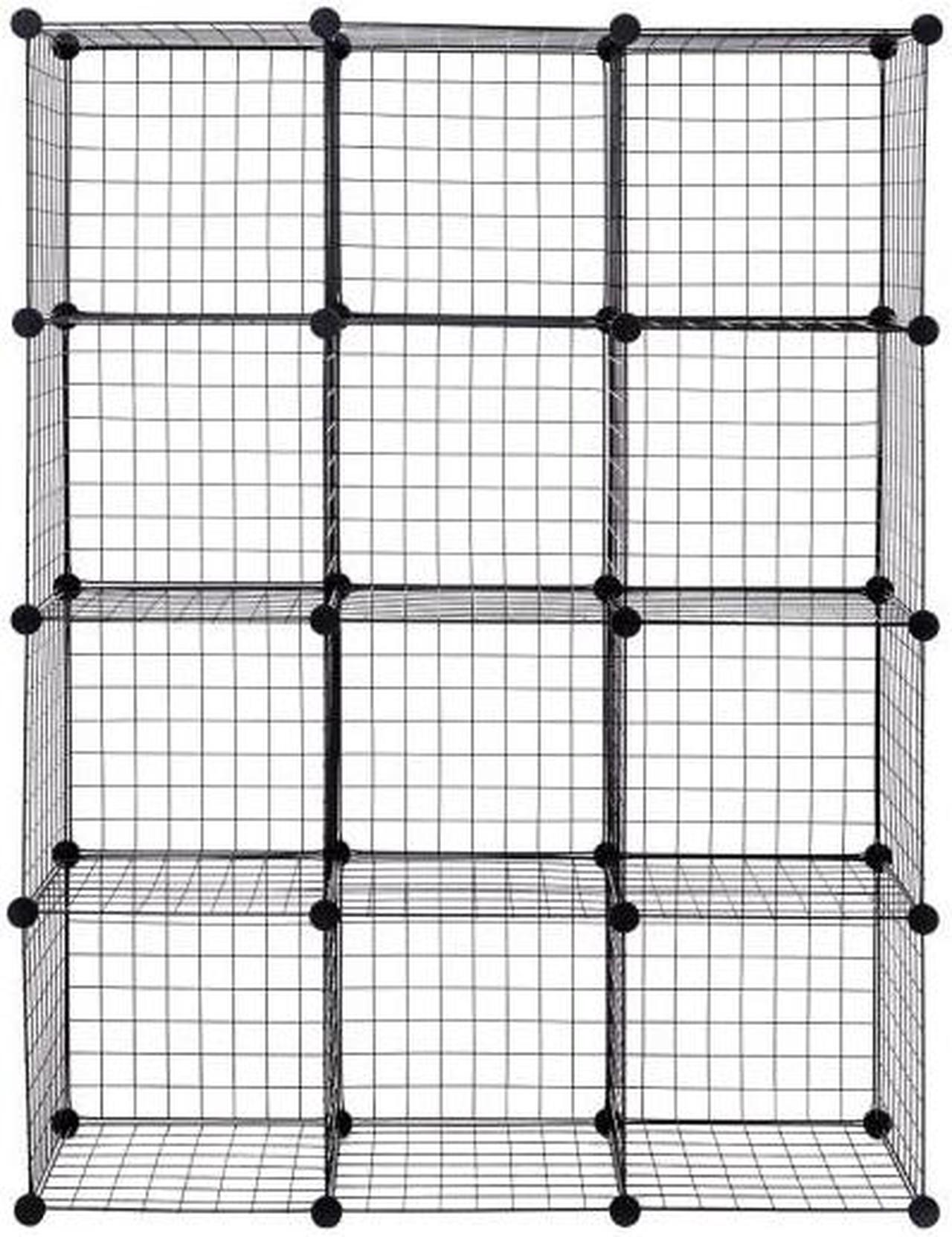 Main image of SlickBlue DIY 12-Cube Metal Grid Wire Storage Cubes For Storage