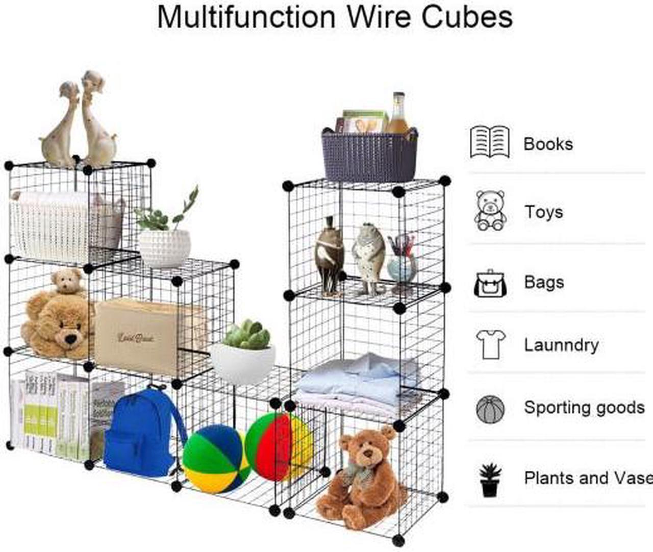 Alt view image 2 of 3 - SlickBlue DIY 12-Cube Metal Grid Wire Storage Cubes For Storage