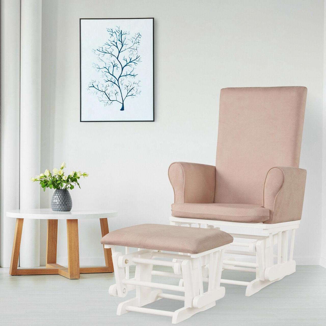 Alt view image 3 of 7 - SlickBlue Baby Nursery Relax Rocker Rocking Chair Glider and Ottoman Cushion Set