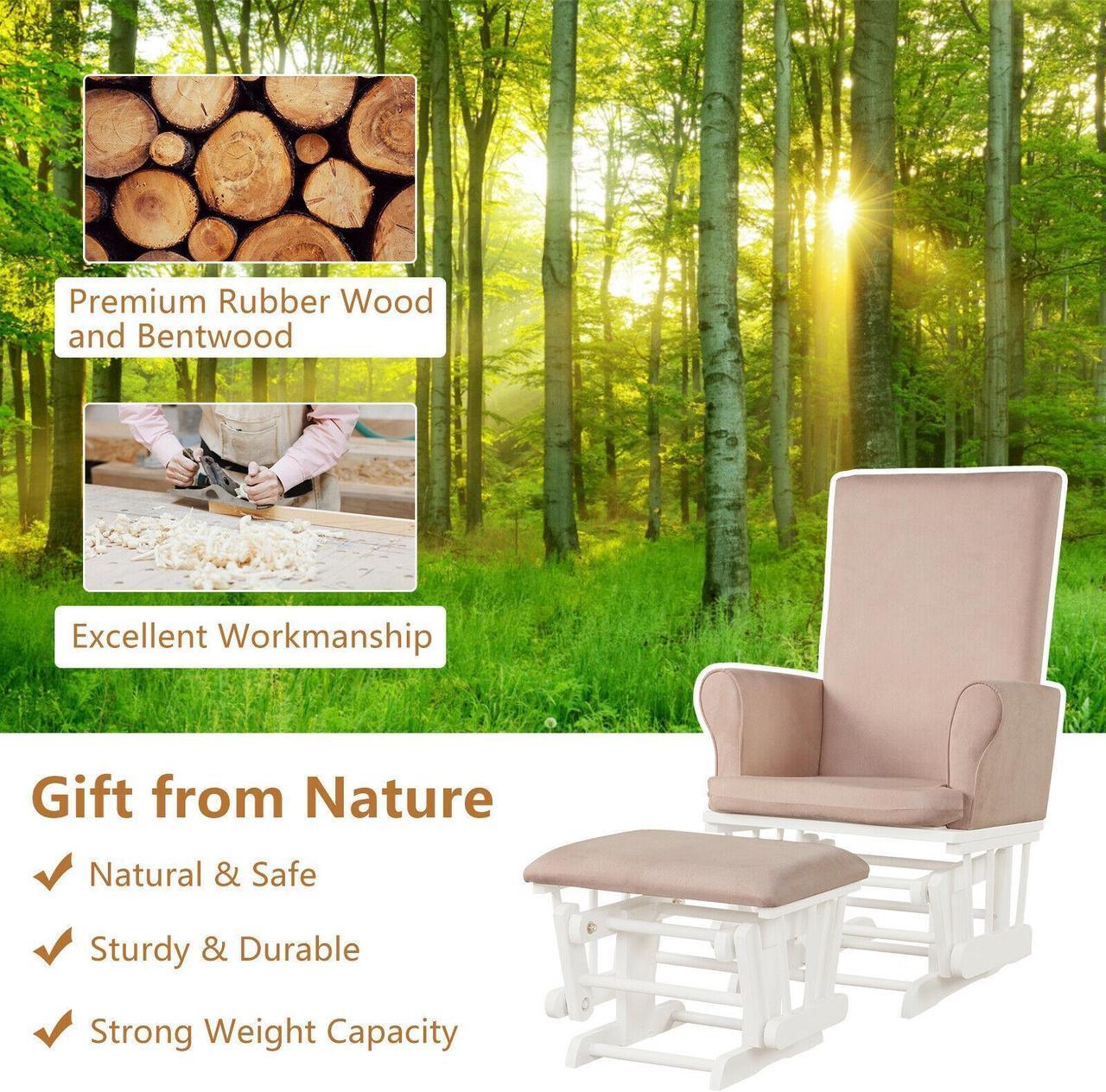 Alt view image 6 of 7 - SlickBlue Baby Nursery Relax Rocker Rocking Chair Glider and Ottoman Cushion Set