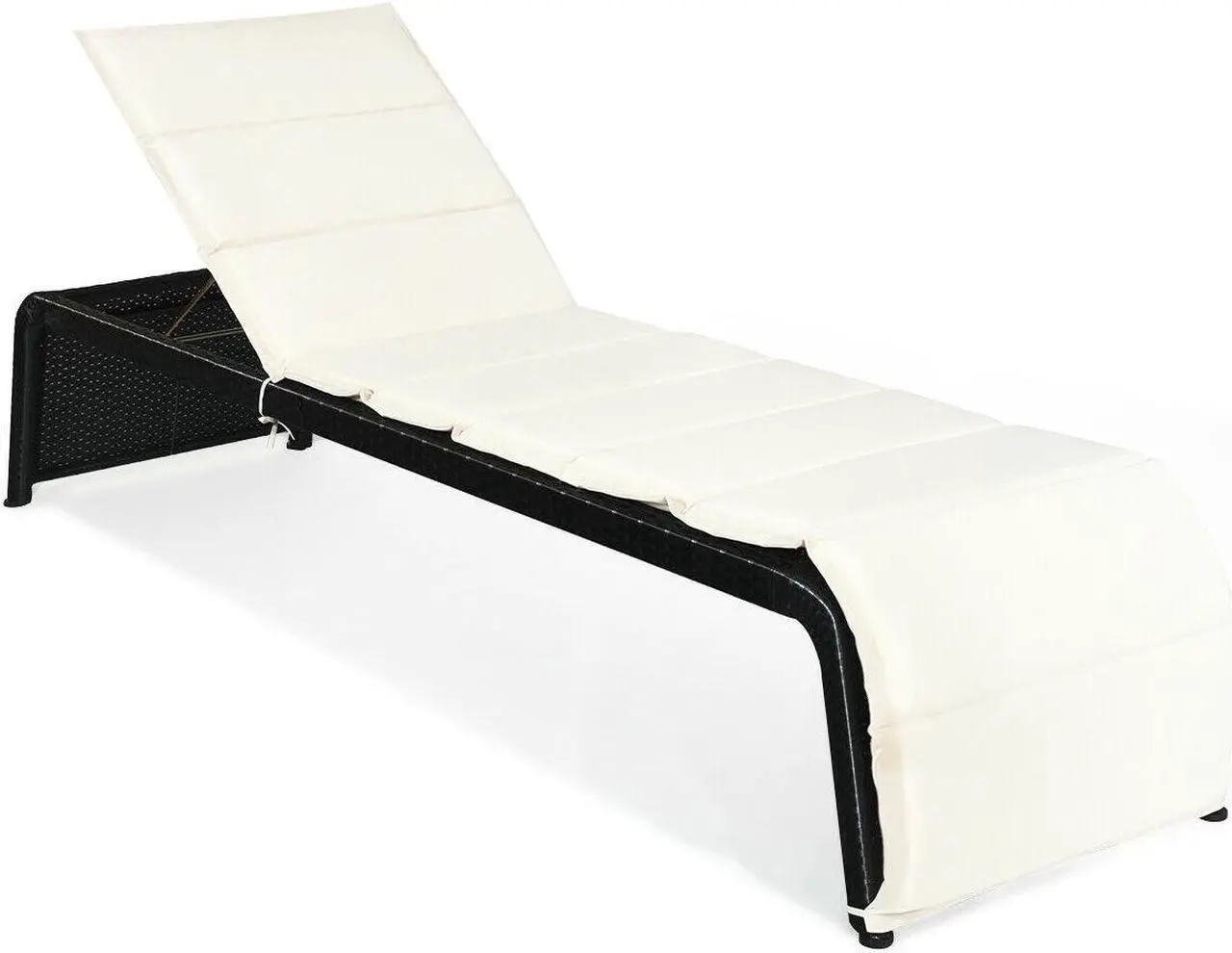 Main image of SlickBlue Patio Rattan Lounge Chair Back Adjustable Chaise Recliner  with Cushioned