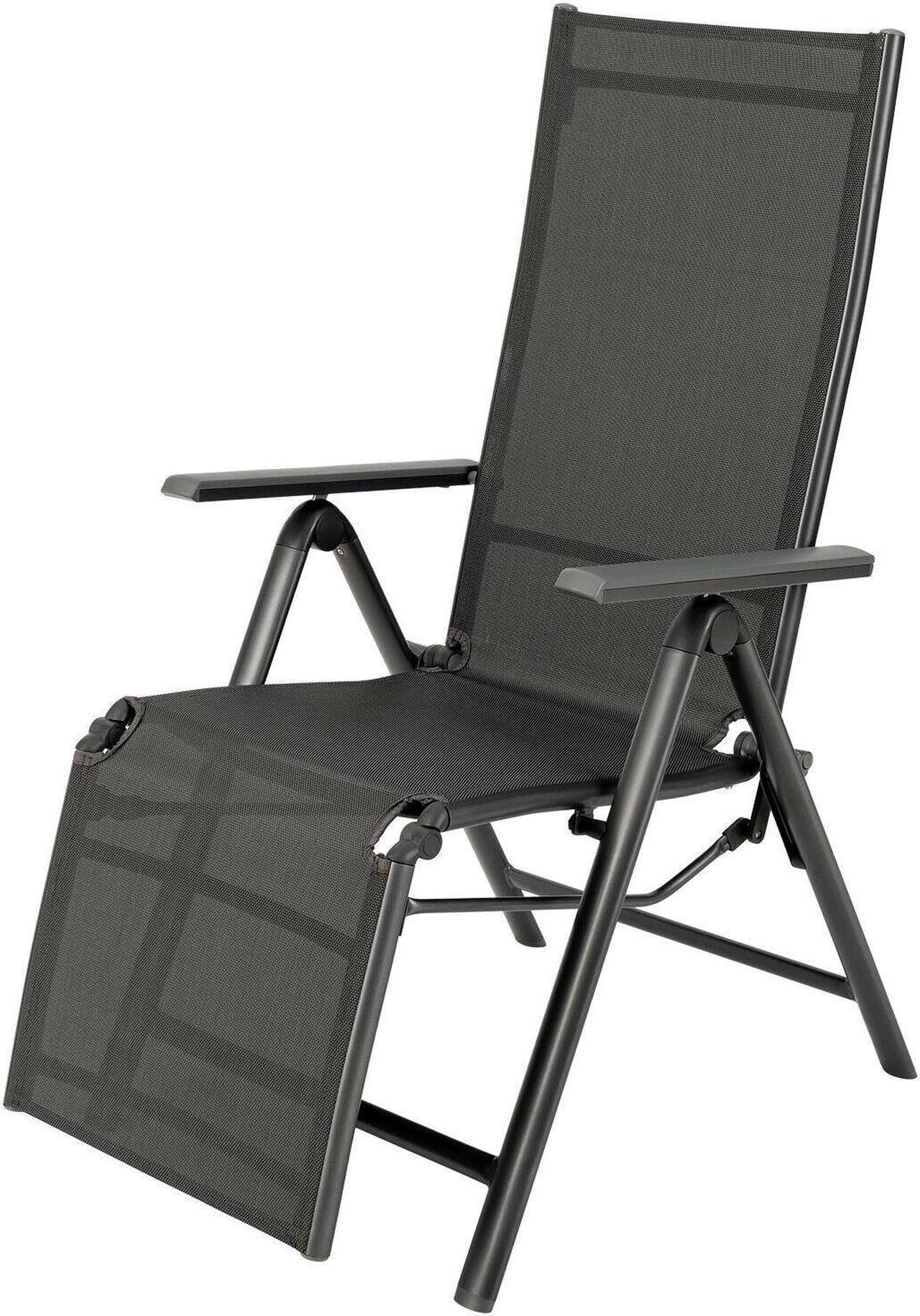 Alt view image 4 of 7 - SlickBlue Outdoor Folding Lounge Chair with 7 Adjustable Backrest and Footrest Positions-Gray