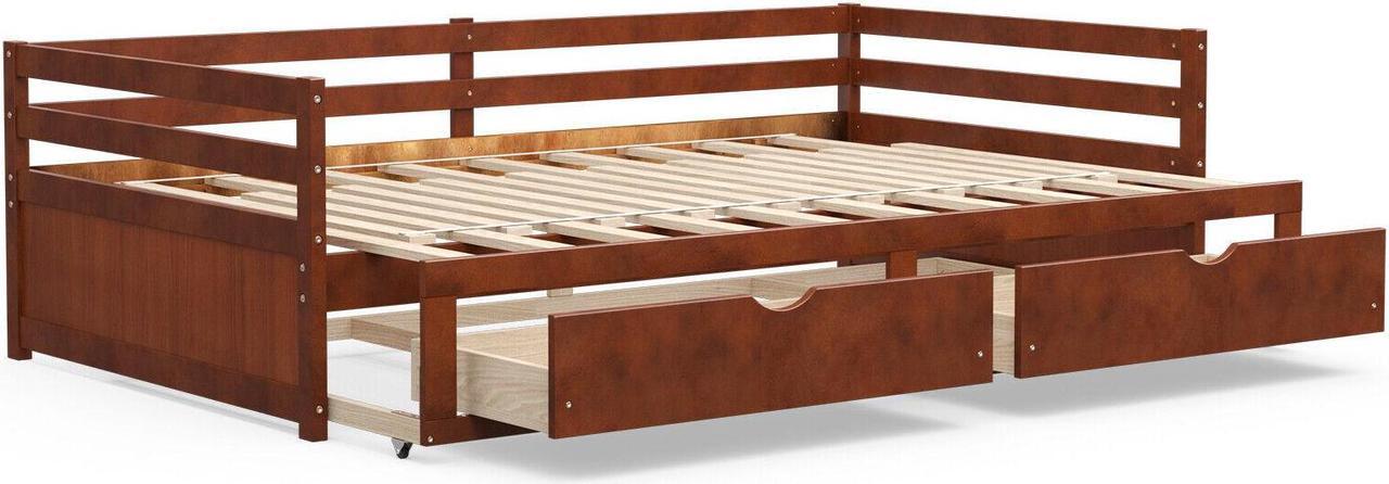 Main image of SlickBlue Dual-use Extendable Twin to King Daybed with Trundle and 2 Storage Drawers
