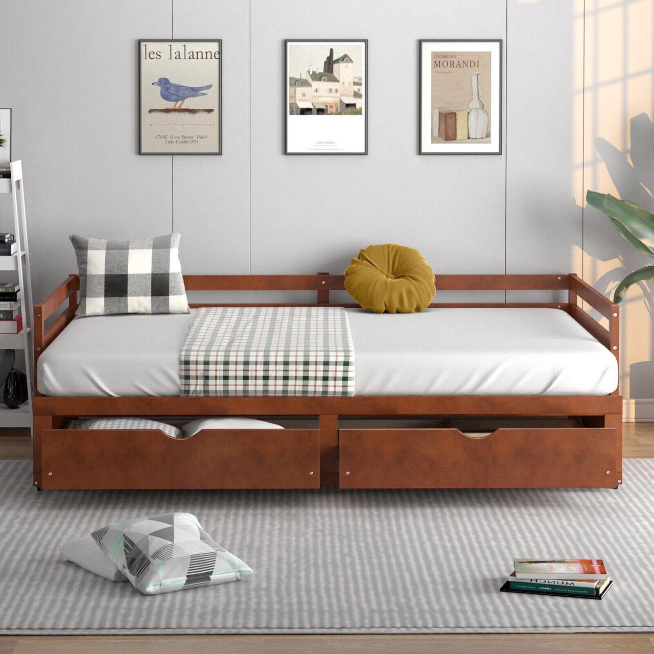 Alt view image 4 of 7 - SlickBlue Dual-use Extendable Twin to King Daybed with Trundle and 2 Storage Drawers