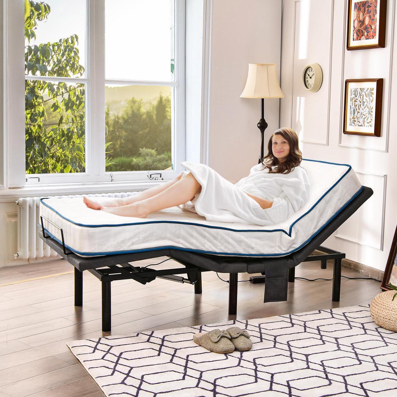 Alt view image 4 of 7 - SlickBlue Twin/Queen Size Adjustable Bed Base Electric Bed Frame with Massage Modes