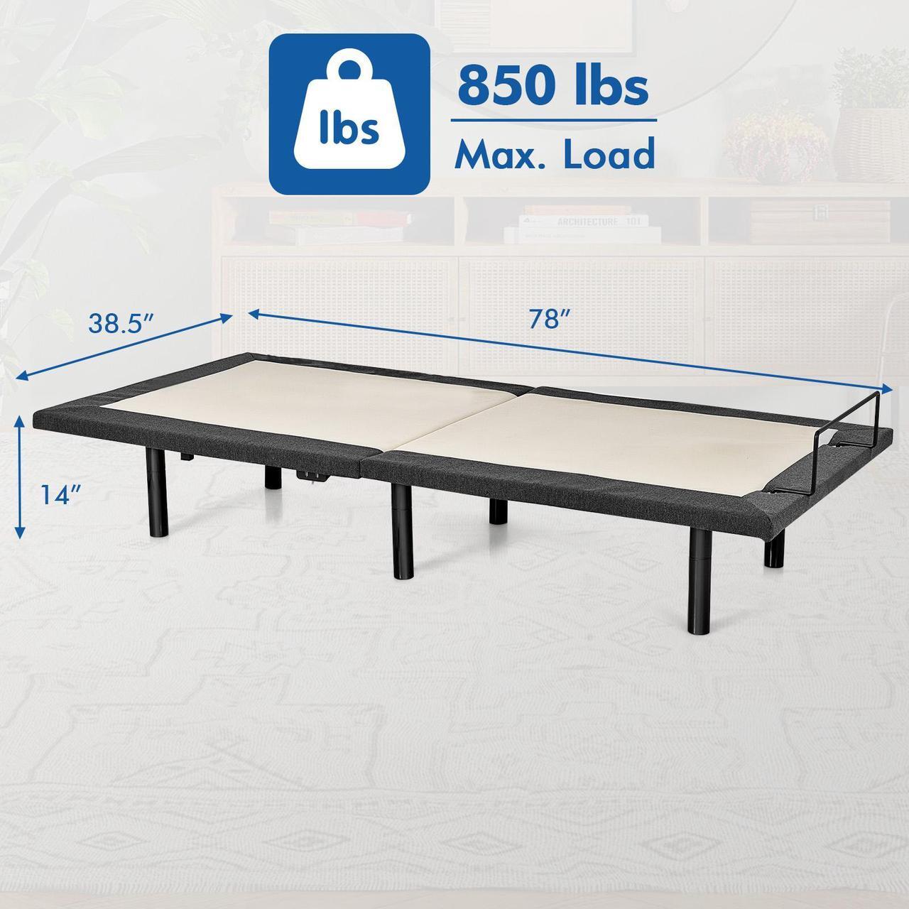 Alt view image 5 of 7 - SlickBlue Twin/Queen Size Adjustable Bed Base Electric Bed Frame with Massage Modes