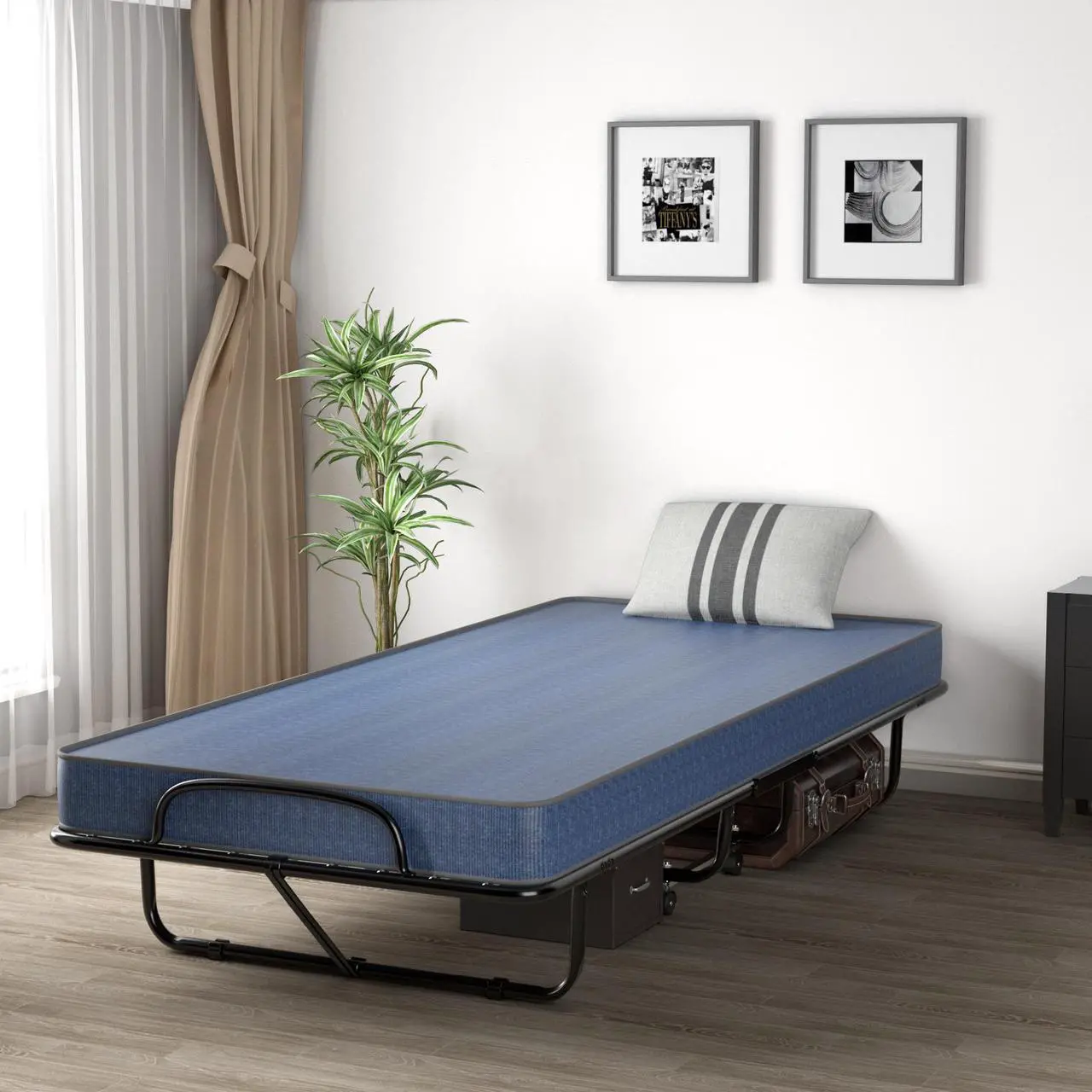Alt view image 6 of 7 - SlickBlue Rollaway Guest Bed with Sturdy Steel Frame and Memory Foam Mattress