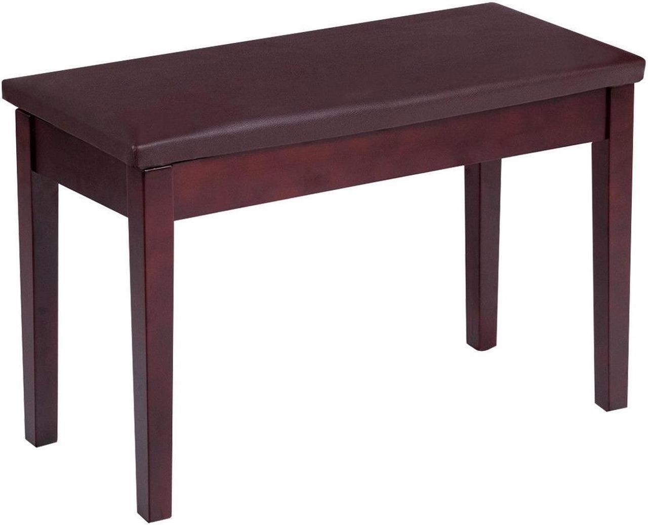 Alt view image 4 of 7 - SlickBlue Solid Wood PU Leather Padded Piano Bench Keyboard Seat