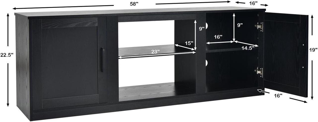 Alt view image 4 of 7 - SlickBlue 58 Inch TV Stand with 1500W Faux Fireplace for TVs up to 65 Inch