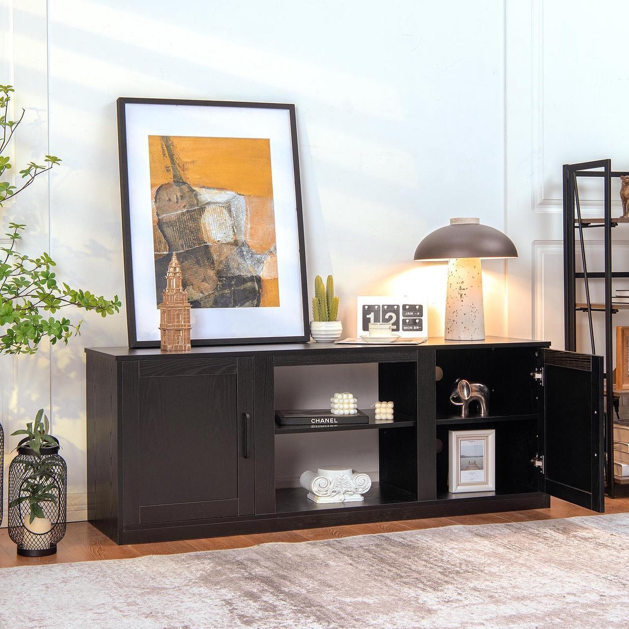 Alt view image 6 of 7 - SlickBlue 58 Inch TV Stand with 1500W Faux Fireplace for TVs up to 65 Inch