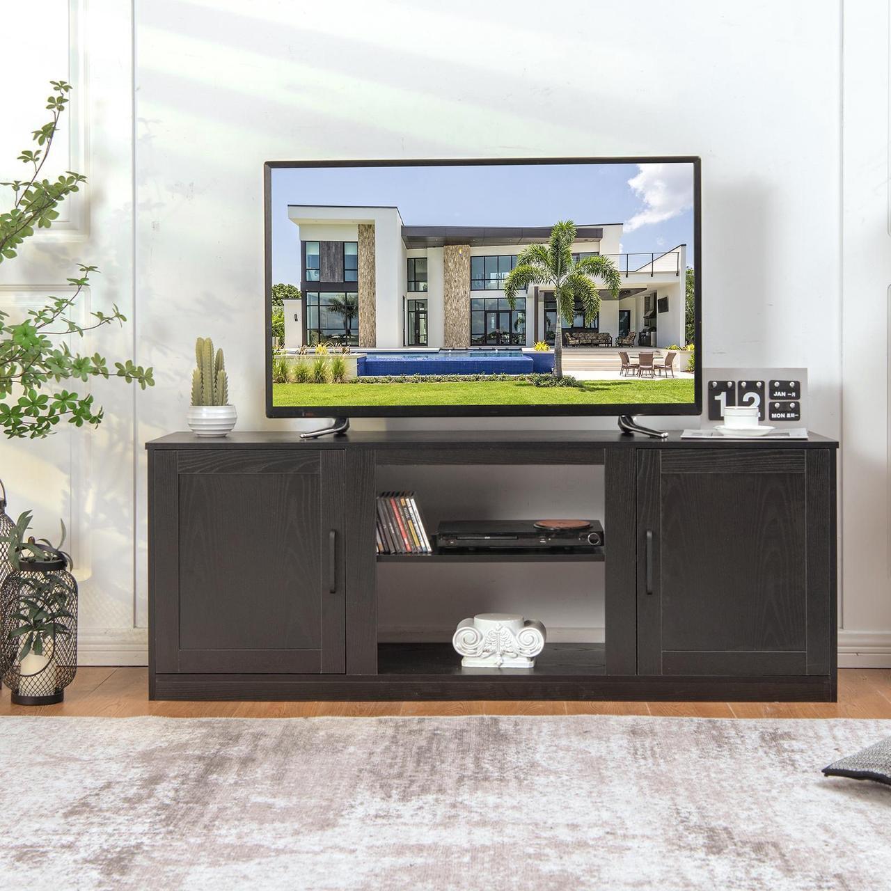 Alt view image 2 of 7 - SlickBlue 58 Inch TV Stand with 1500W Faux Fireplace for TVs up to 65 Inch