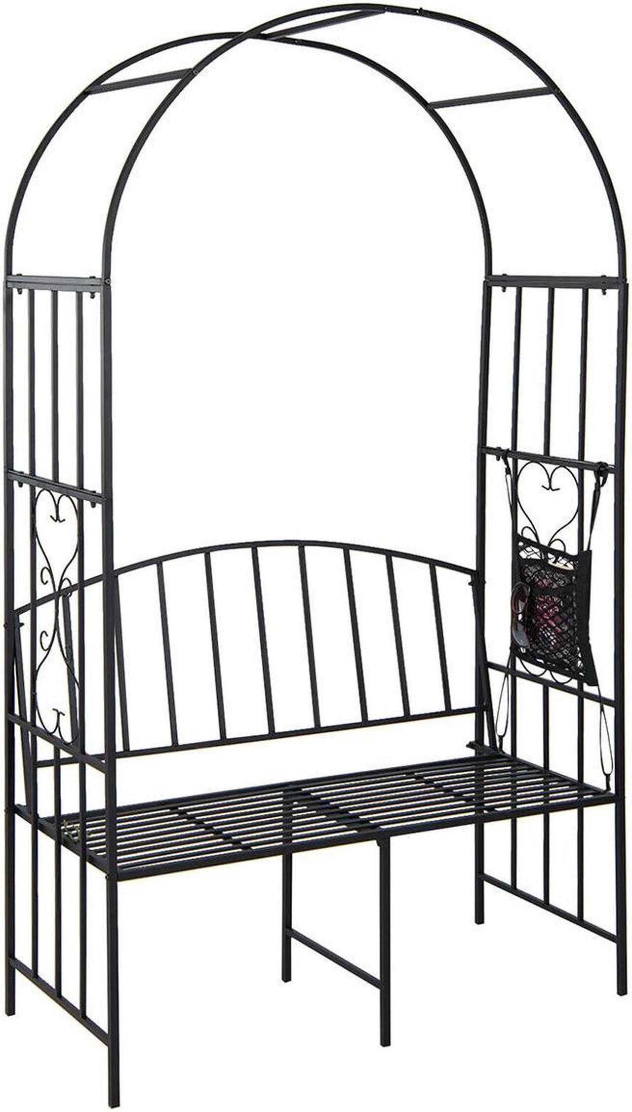 Main image of SlickBlue Steel Garden Arch with 2-Seat Bench