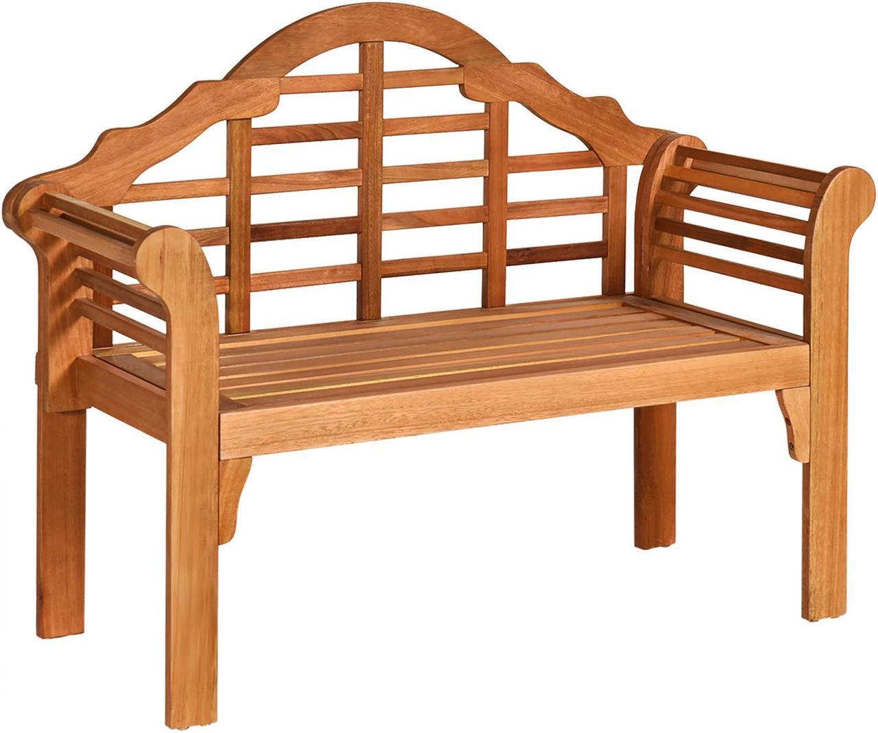 Main image of SlickBlue 49 Inch Eucalyptus Wood Outdoor Folding Bench with Backrest Armrest for Patio Garden