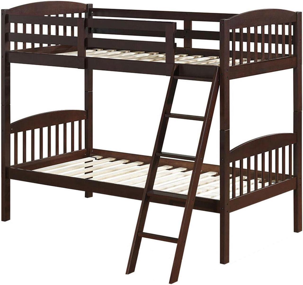 Main image of SlickBlue Hardwood Twin Bunk Beds with Individual Kid Bed Ladder