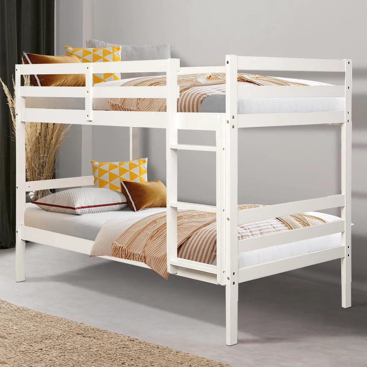 Alt view image 3 of 7 - SlickBlue Bunk Bed Children Wooden Bunk Beds Solid Hardwood