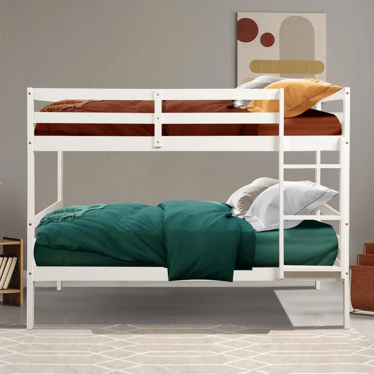 Alt view image 6 of 7 - SlickBlue Bunk Bed Children Wooden Bunk Beds Solid Hardwood