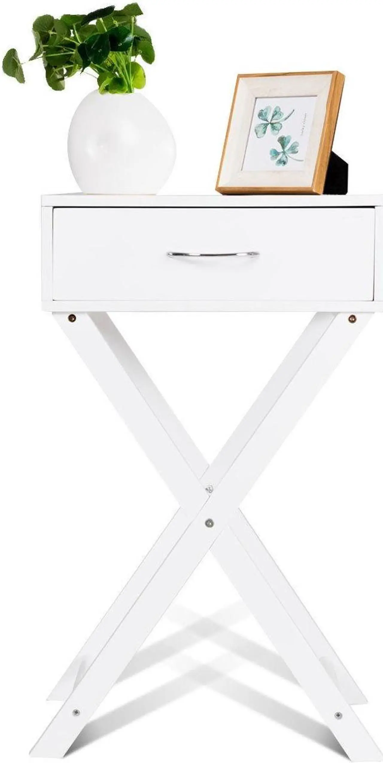 Alt view image 6 of 7 - SlickBlue Design Sofa Side Table with X-Shape Drawer for Living Room Bedroom