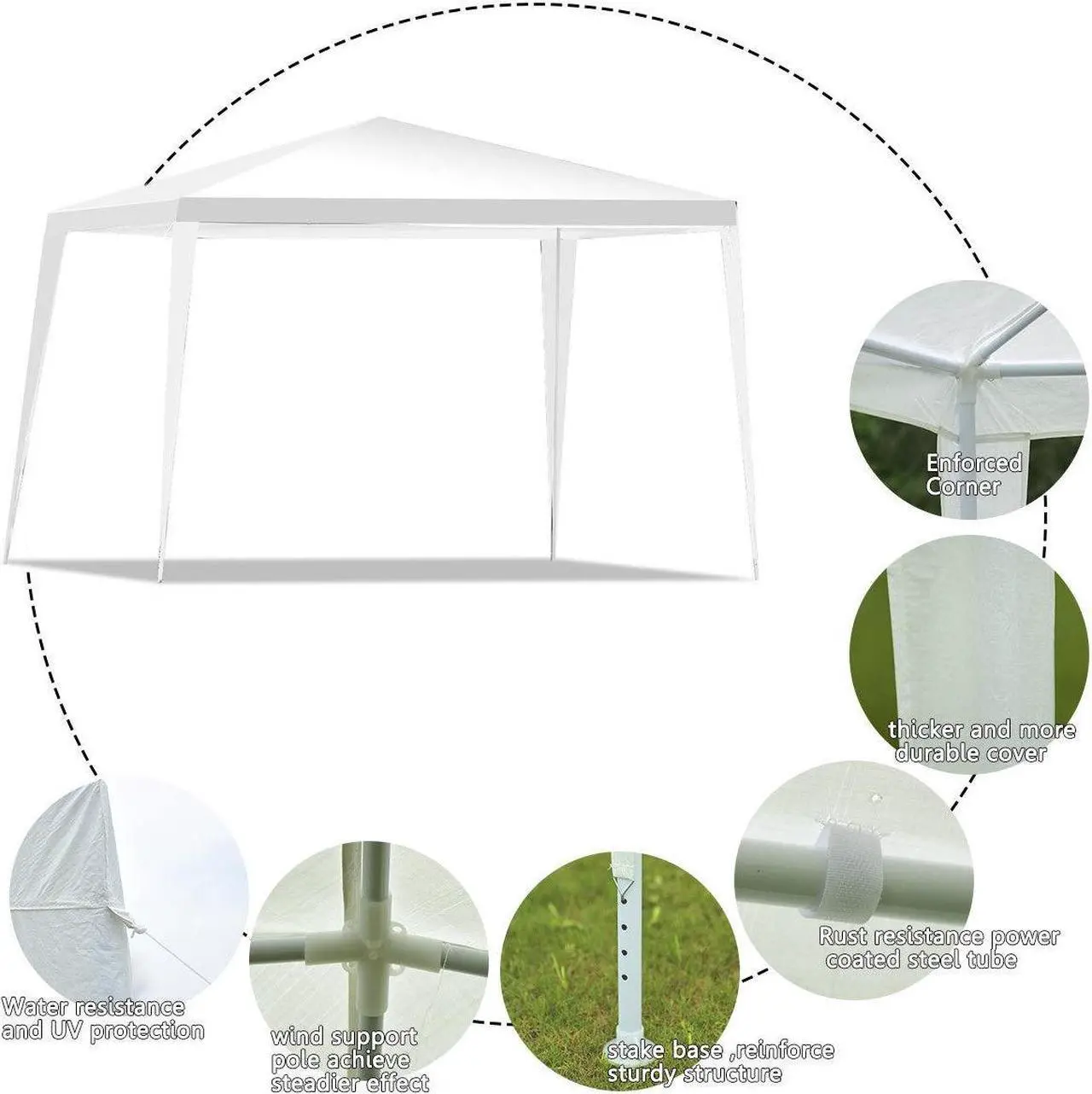 Alt view image 3 of 5 - SlickBlue 10 x 10 Feet Outdoor Wedding Canopy Tent for Backyard