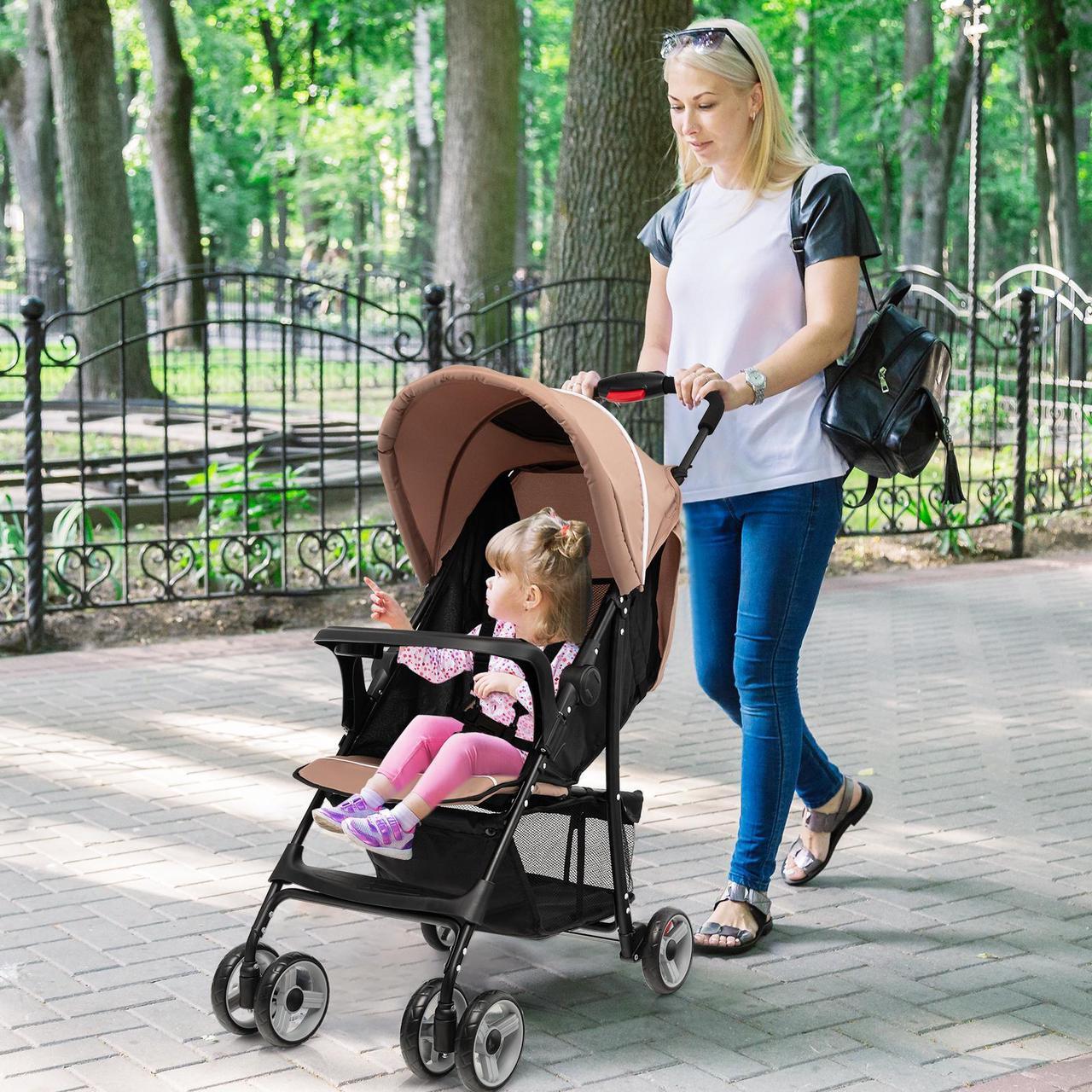 Alt view image 3 of 6 - SlickBlue Toddler Travel Stroller for Airplane with Adjustable Backrest and Canopy