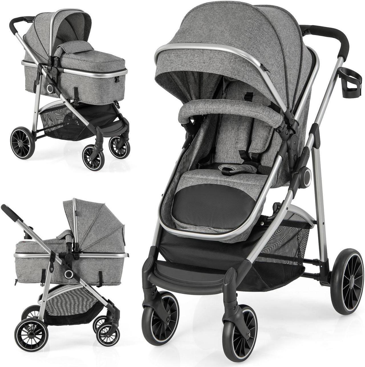 Main image of SlickBlue 2-in-1 Convertible Baby Stroller with Reversible Seat-Gray