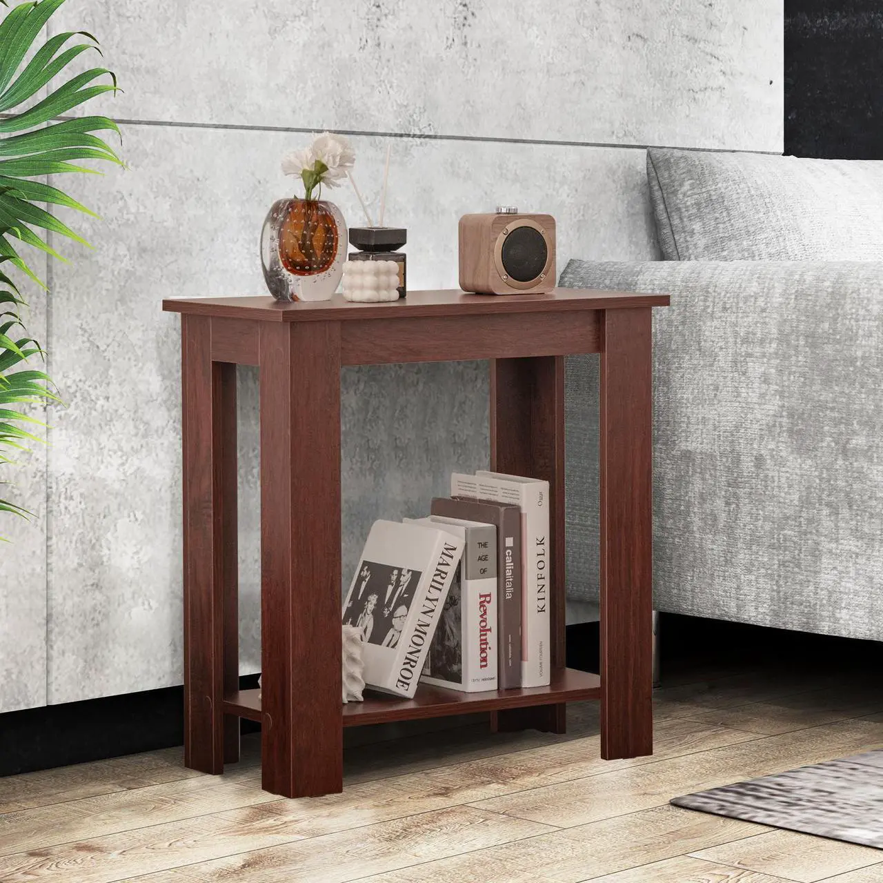 Alt view image 7 of 7 - SlickBlue 2-Tier Modern Compact End Table with Storage Shelf