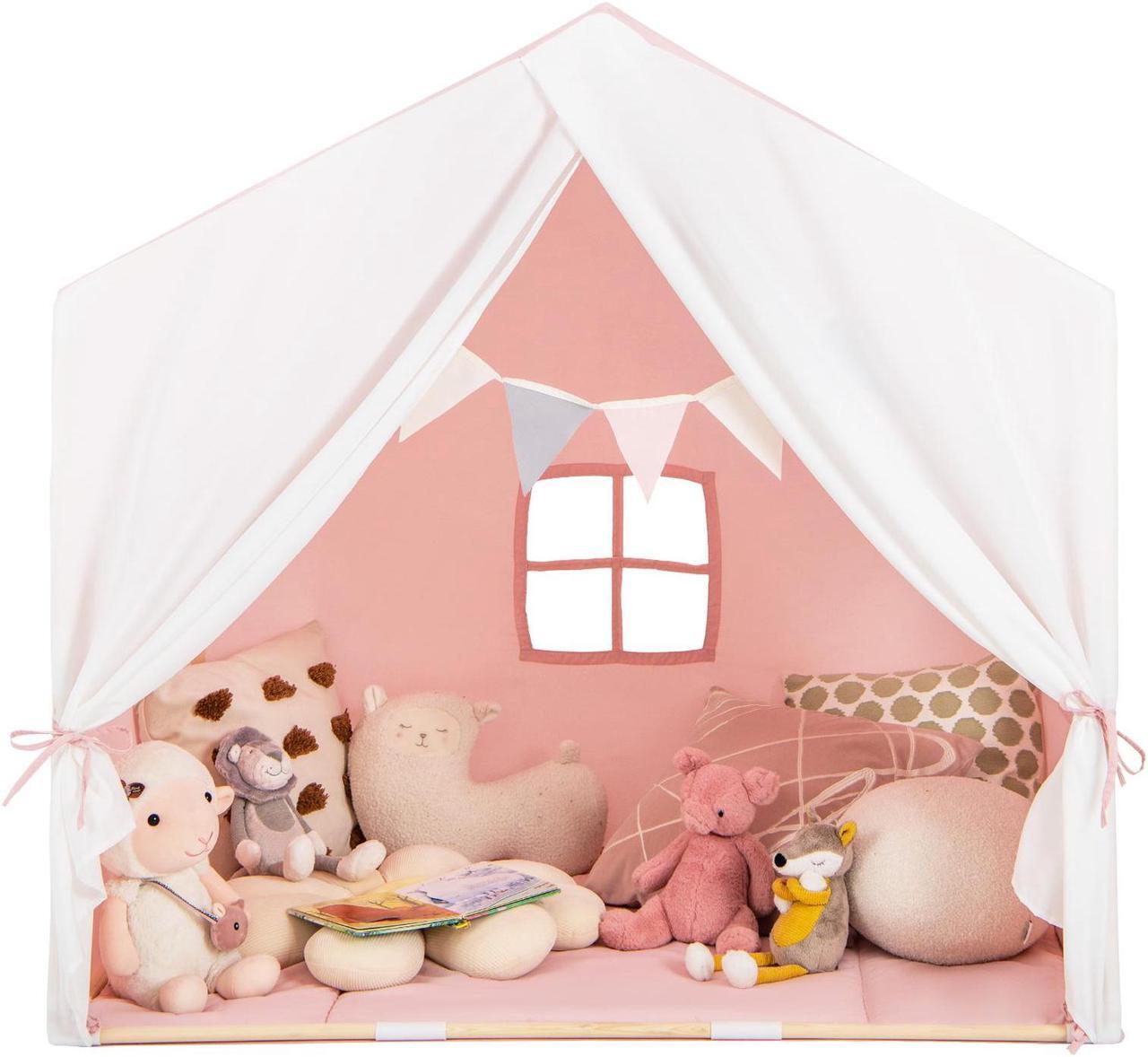 Alt view image 2 of 7 - SlickBlue Kid's Play Tent with Washable Cotton Mat and Flag Banner