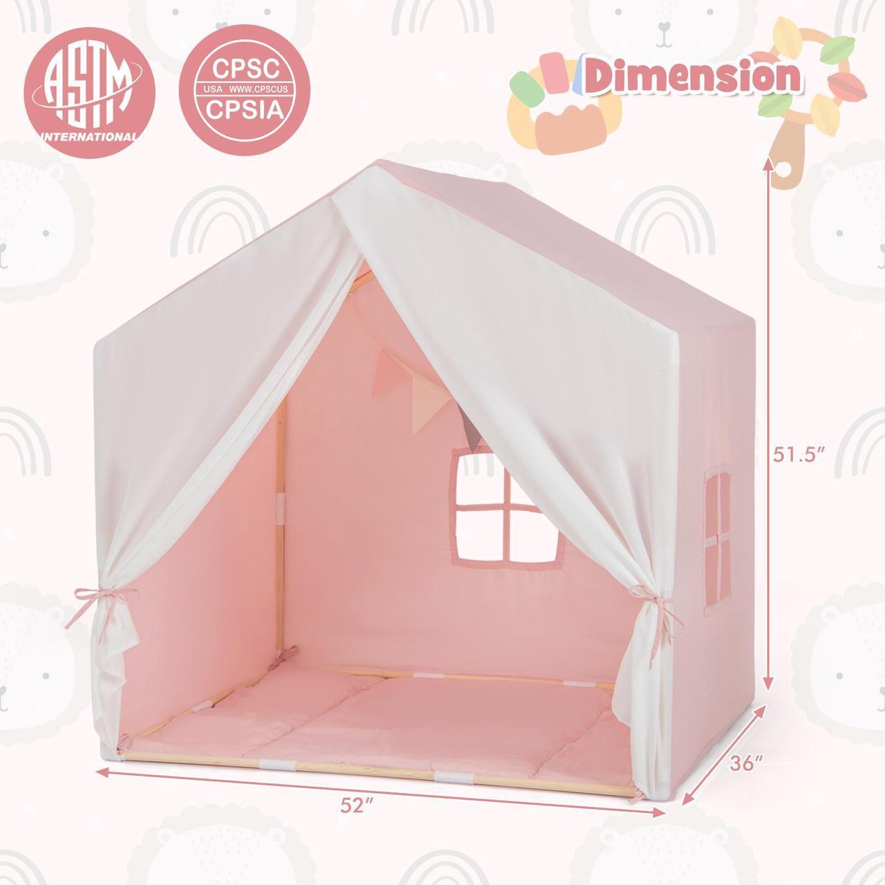 Alt view image 5 of 7 - SlickBlue Kid's Play Tent with Washable Cotton Mat and Flag Banner