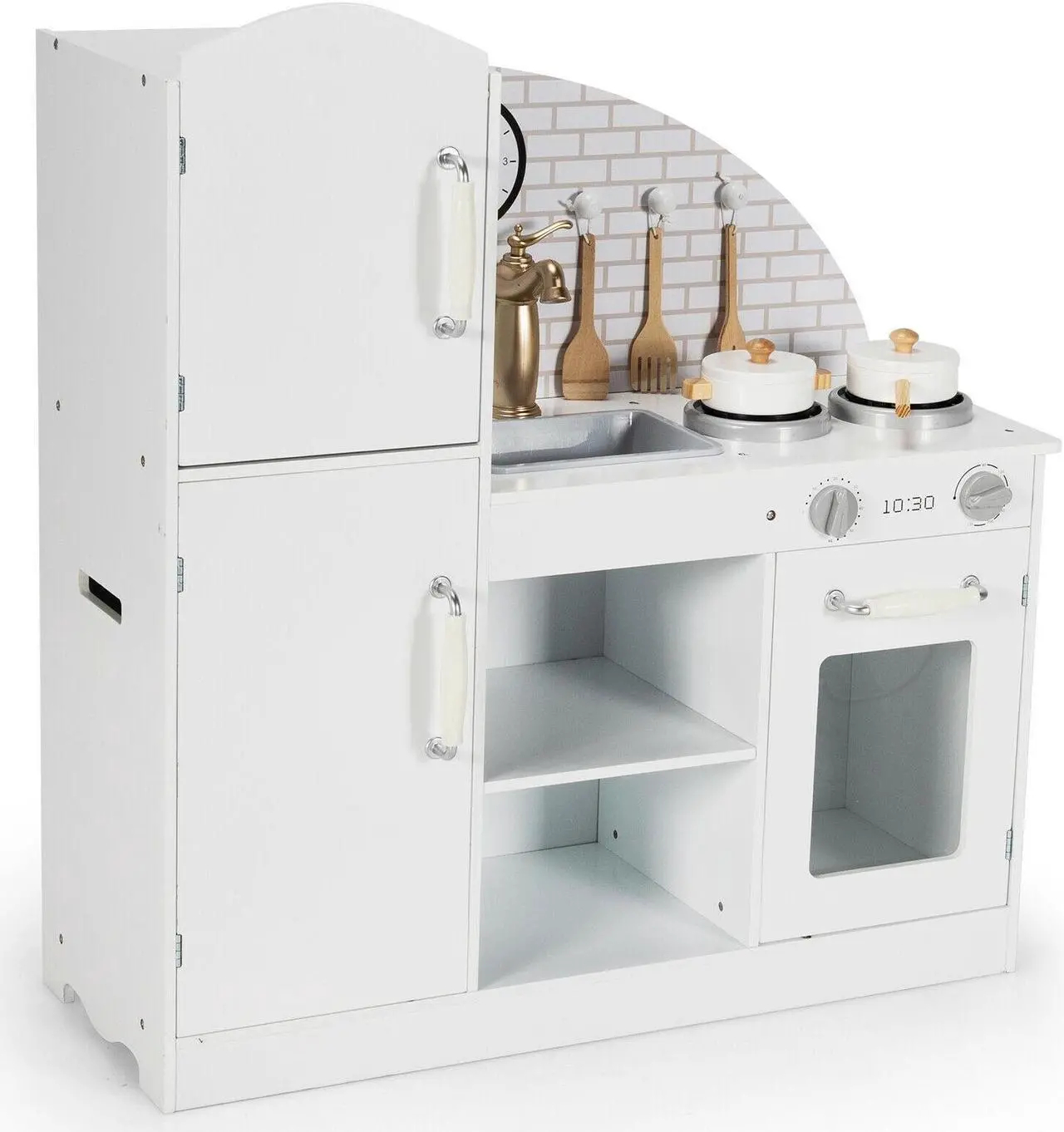 Main image of SlickBlue Kids Kitchen Playset Pretend Play Cooking Set with Vivid Faucet and Telephone