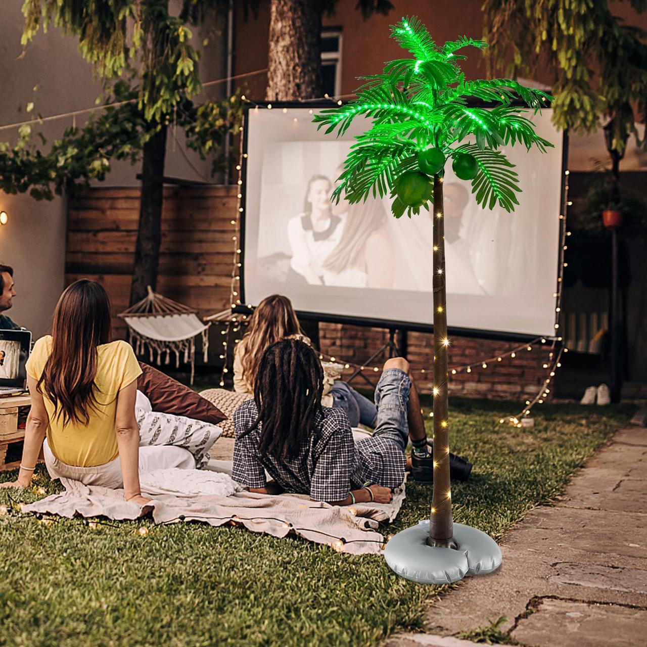 Alt view image 3 of 7 - SlickBlue LED Lighted Artificial Palm Tree Hawaiian Style Tropical with Water Bag