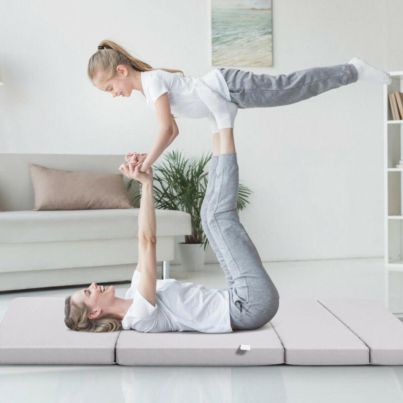 Alt view image 6 of 7 - SlickBlue 4 Inch Folding Sofa Bed Foam Mattress with Handles-Twin XL