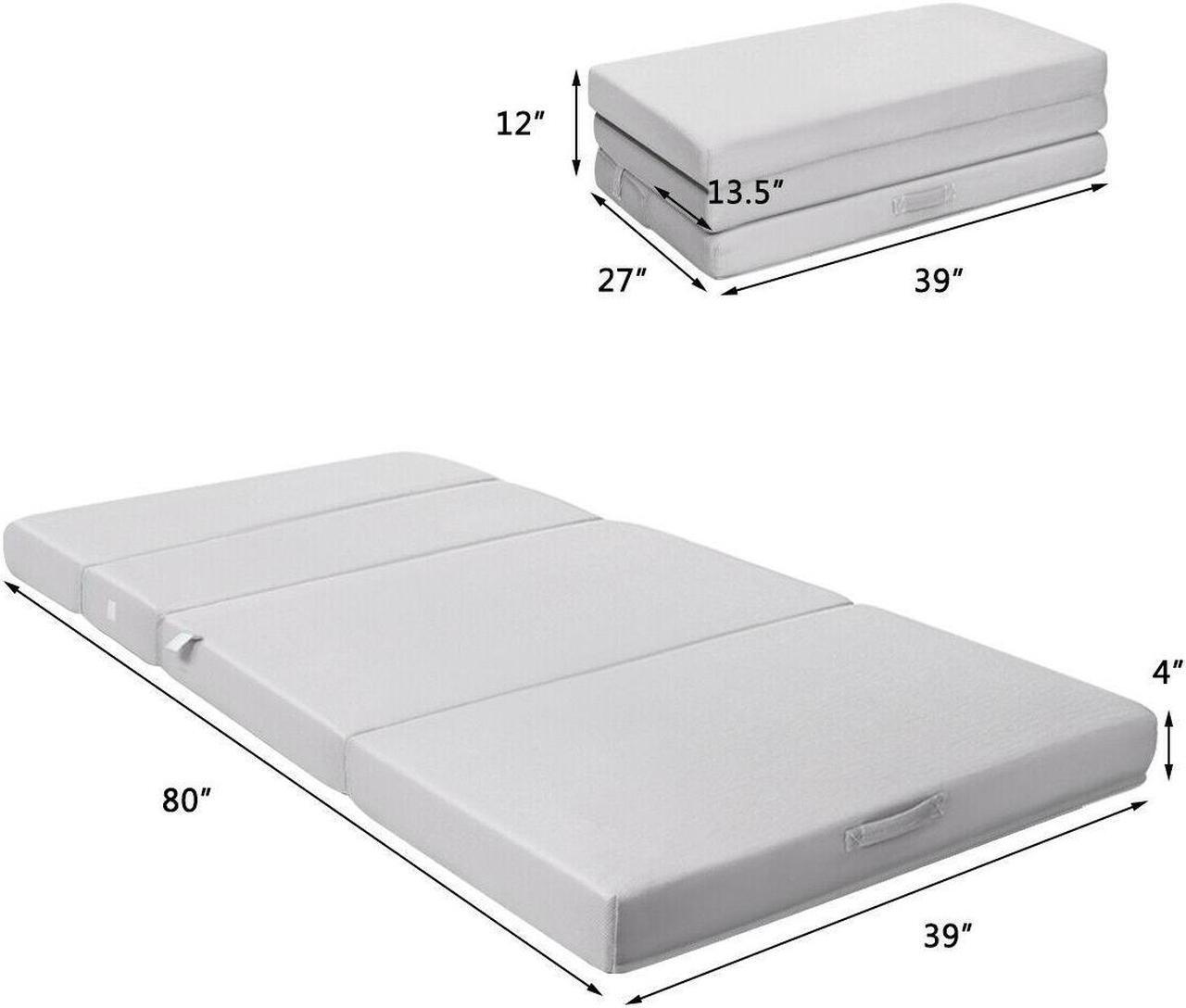 Alt view image 5 of 7 - SlickBlue 4 Inch Folding Sofa Bed Foam Mattress with Handles-Twin XL