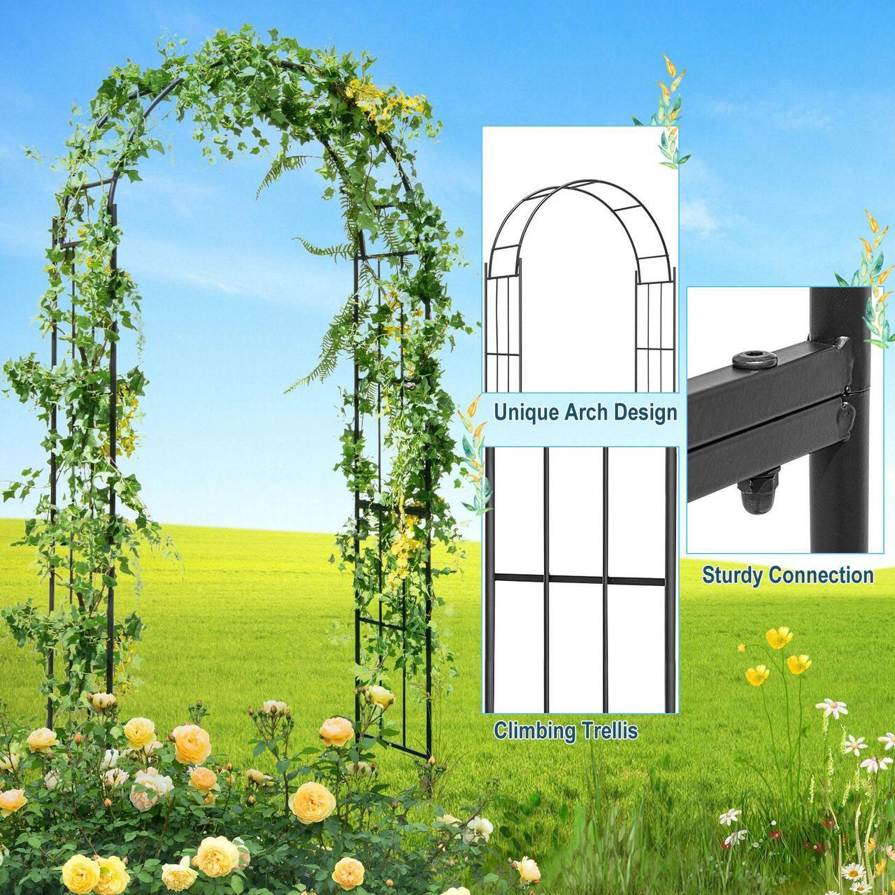 Alt view image 7 of 7 - SlickBlue Metal Garden Arch for Climbing Plants and Outdoor Garden Decor